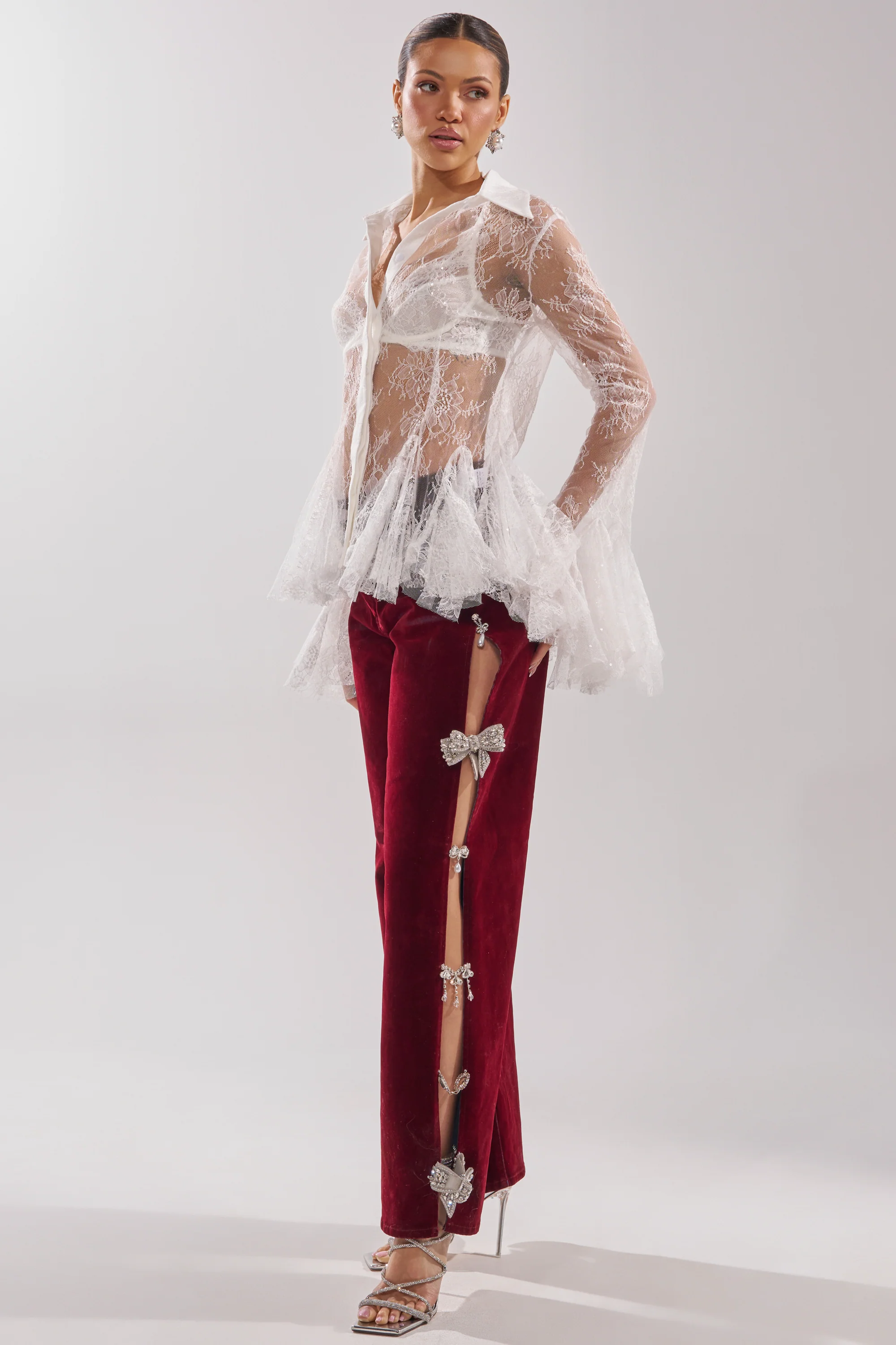 LADY LOVER LACE BUTTON DOWN - Image 10