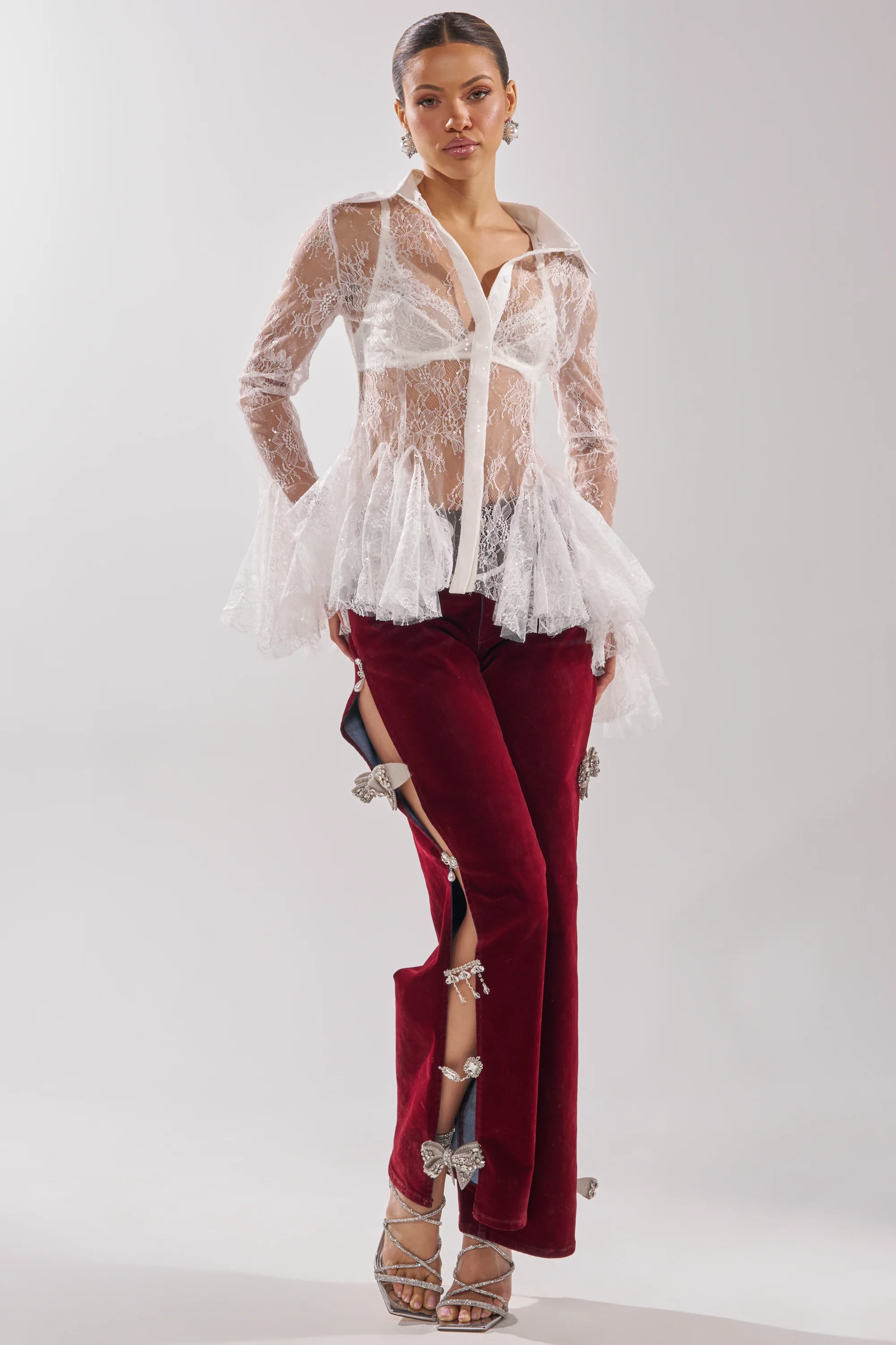 LADY LOVER LACE BUTTON DOWN - Image 9