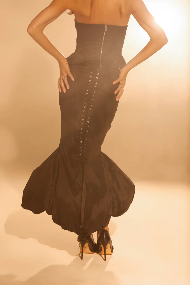 LADY LUX BUBBLE HEM MIDI SKIRT - Image 2
