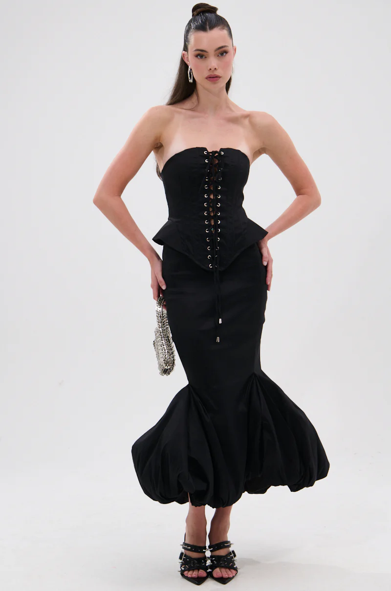 LADY LUX BUBBLE HEM MIDI SKIRT - Image 8