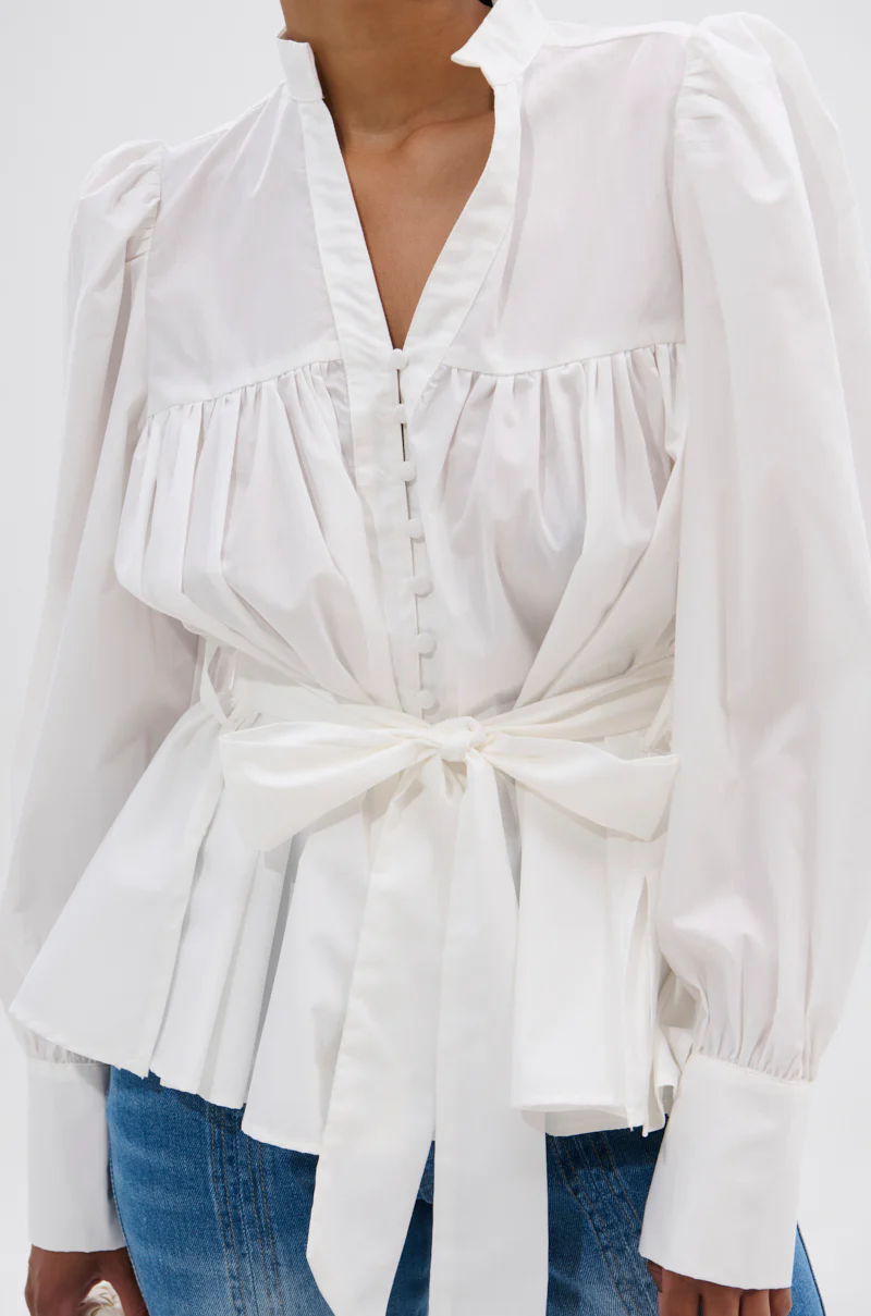 LADY VIBES BUTTON DOWN BLOUSE WITH BELT - Image 7
