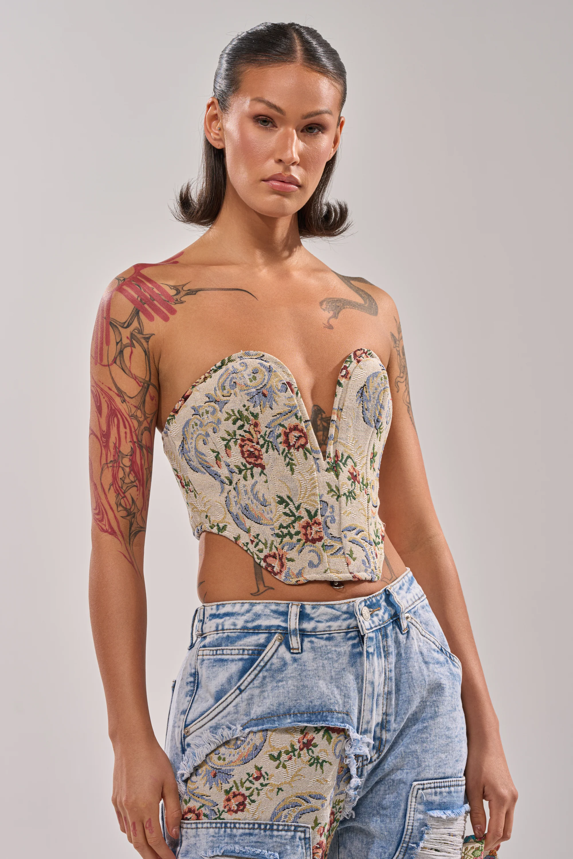 LANA DISTRESSED JACQUARD CORSET - Image 2