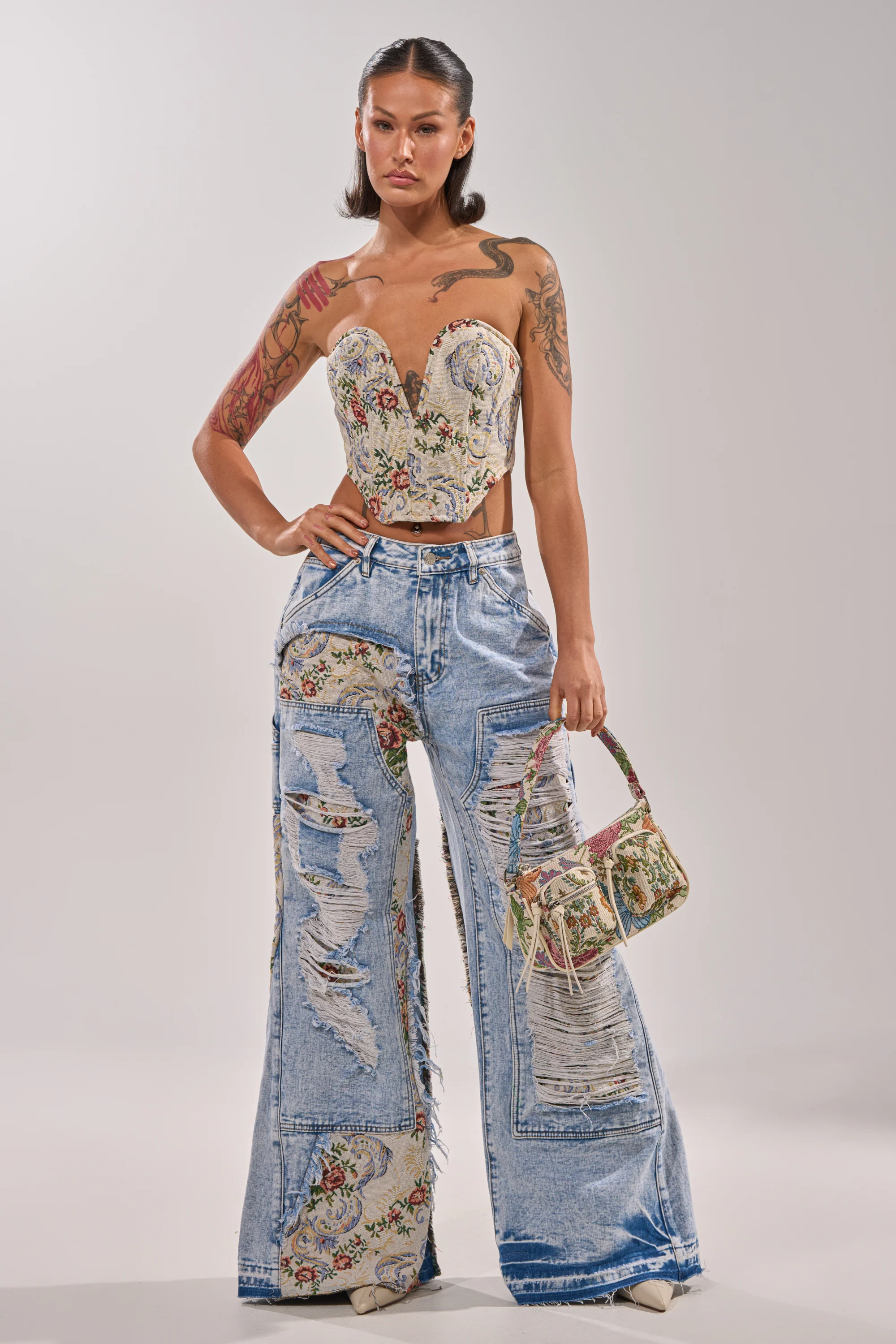 LANA DISTRESSED JACQUARD CORSET - Image 5