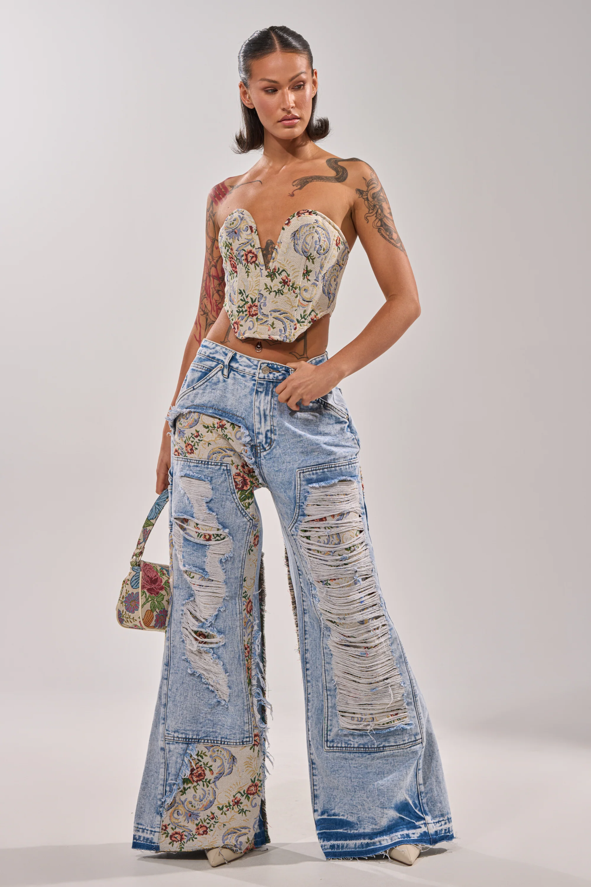 LANA DISTRESSED JACQUARD CORSET - Image 6