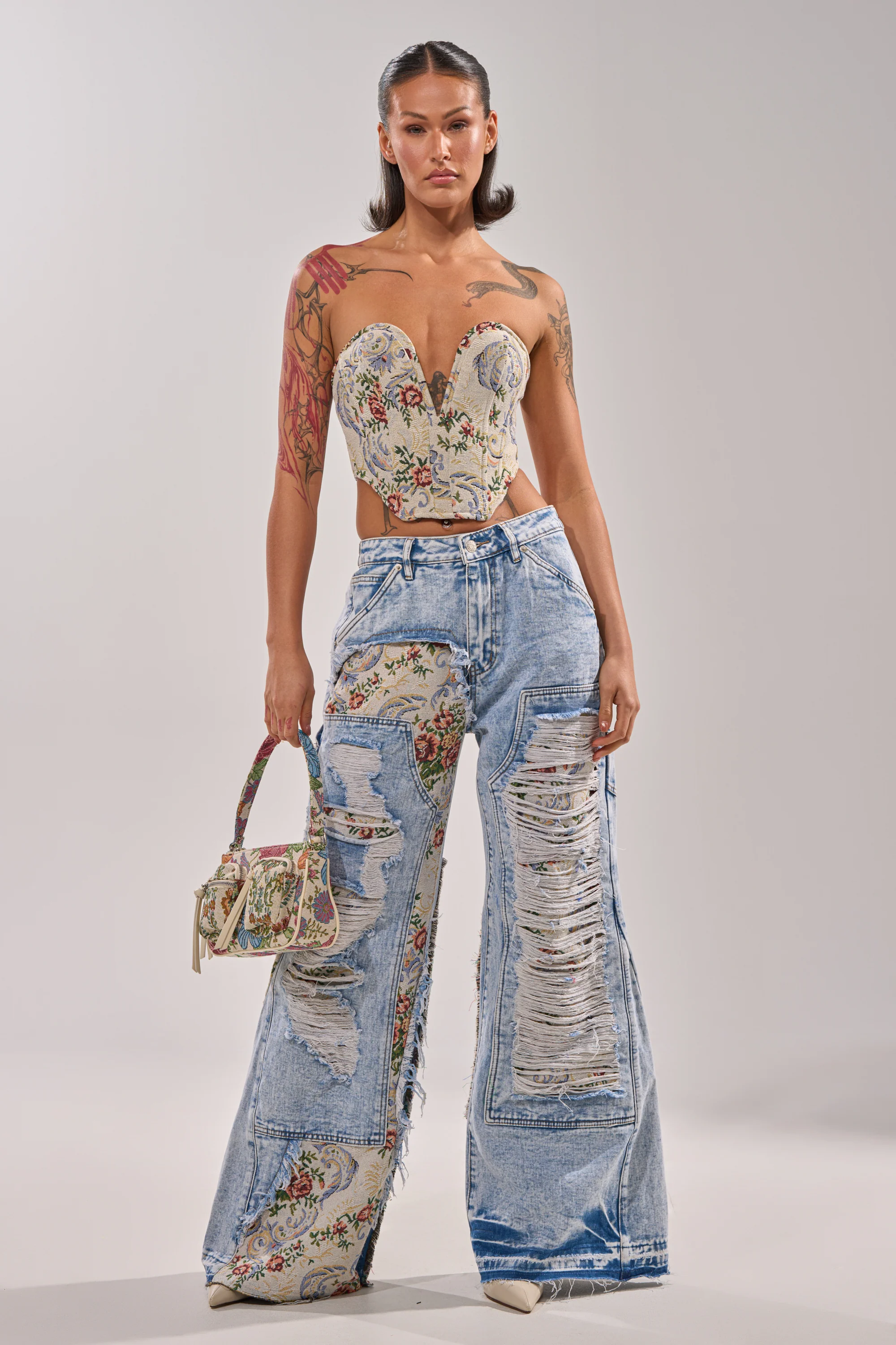 LANA DISTRESSED JACQUARD CORSET - Image 7