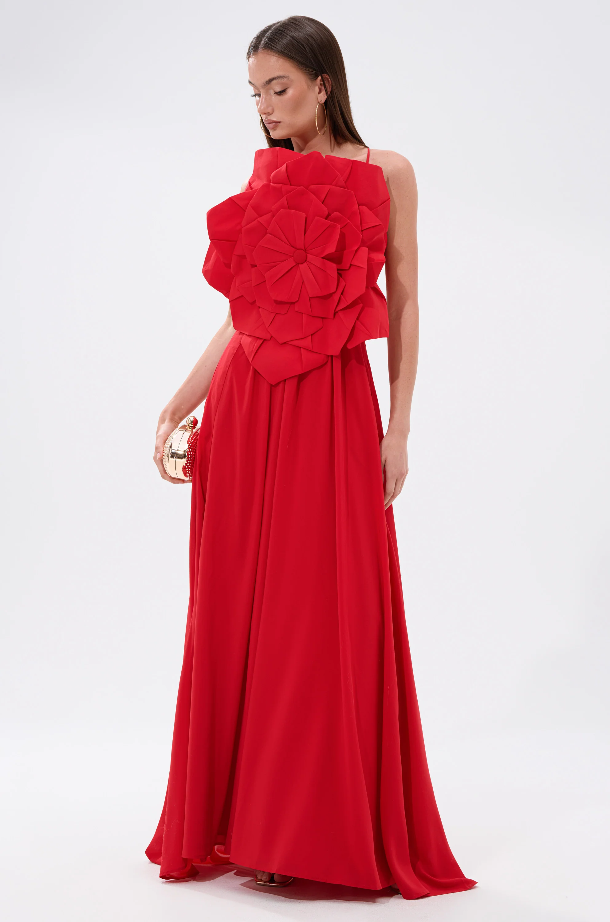 LANIE MAXI DRESS WITH FLOWER APPLIQUE - Image 3