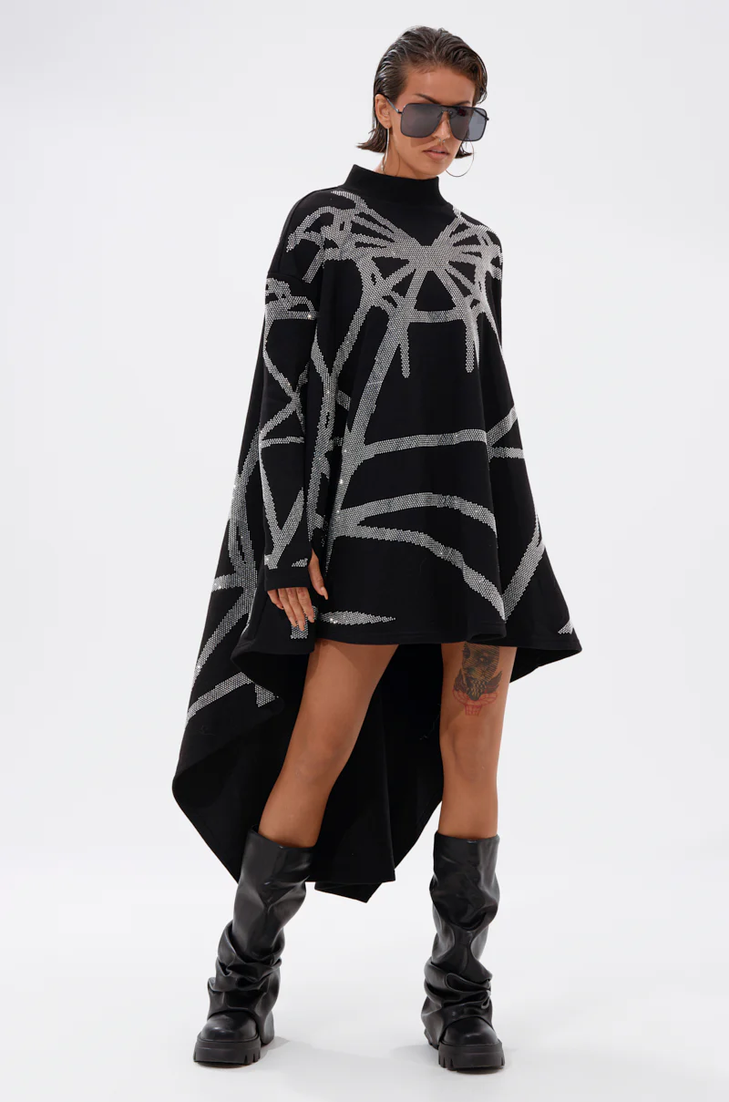 LANIE PRINTED RHINESTONE SWEATER DRESS - Image 2