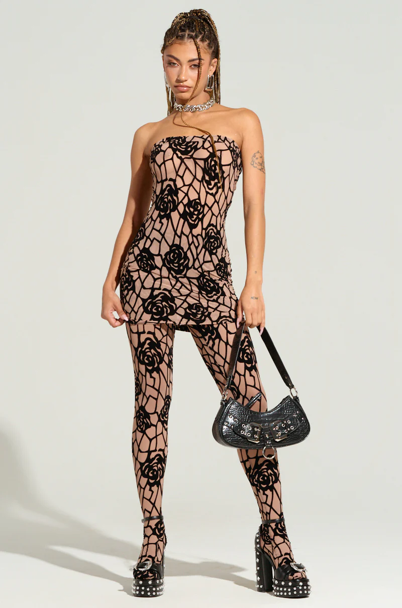 LATERS BABY PRINTED MINI DRESS AND TIGHTS SET - Image 3