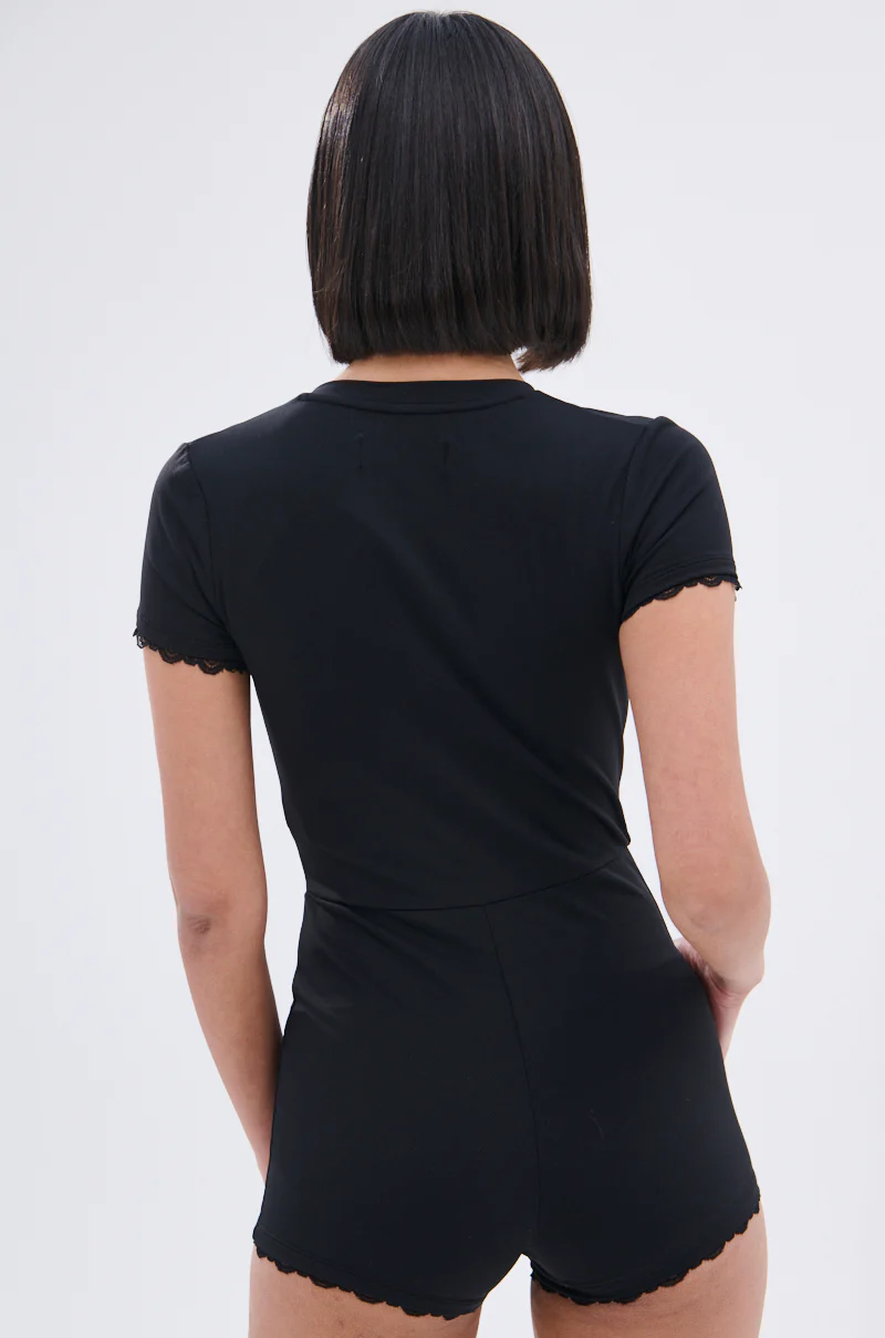 LAUREN SEAMLESS ROMPER WITH LACE - Image 6