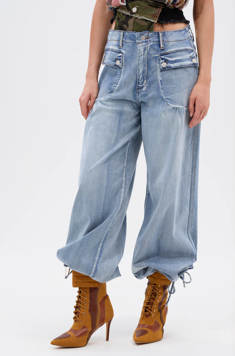 LAY IT LOW BALLOON PANT IN LIGHT BLUE - Image 3
