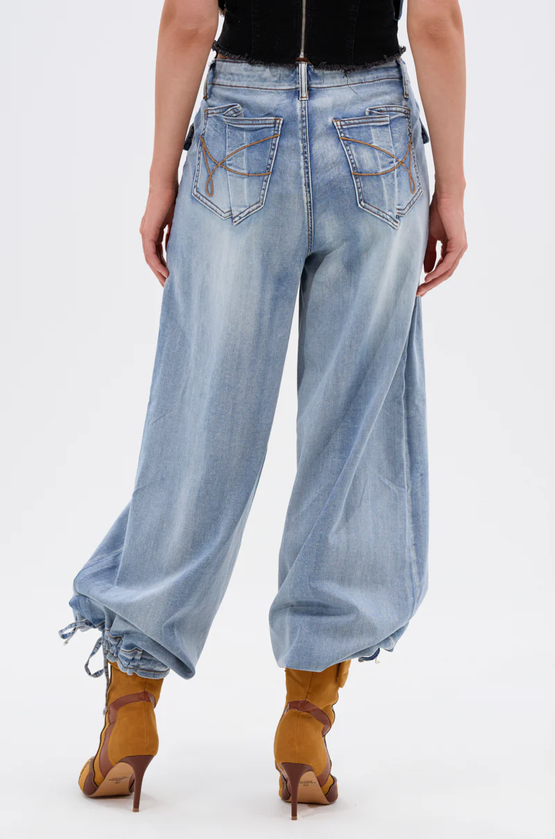 LAY IT LOW BALLOON PANT IN LIGHT BLUE - Image 5