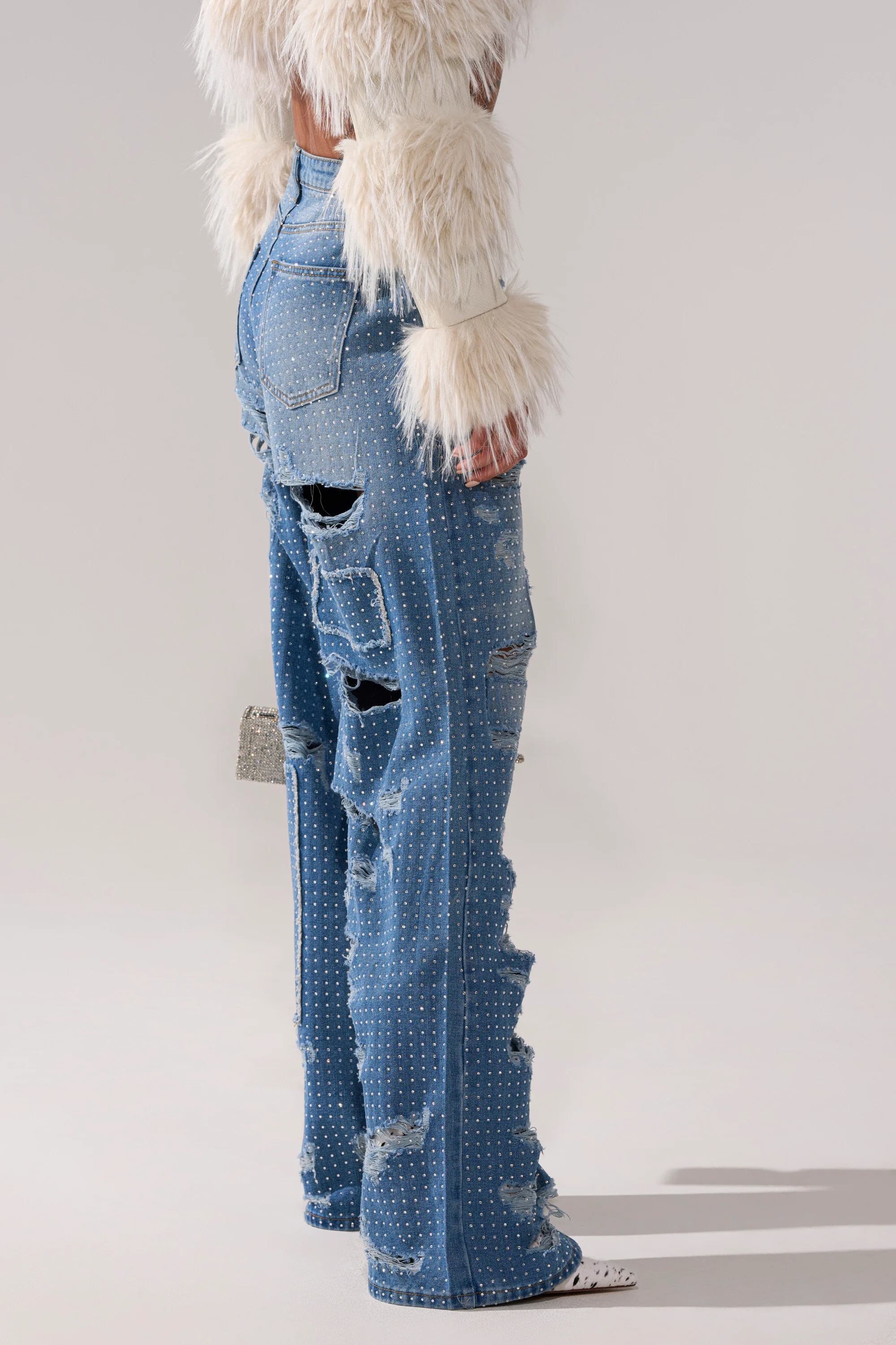 LAY IT LOW RHINESTONE RELAXED DENIM - Image 5