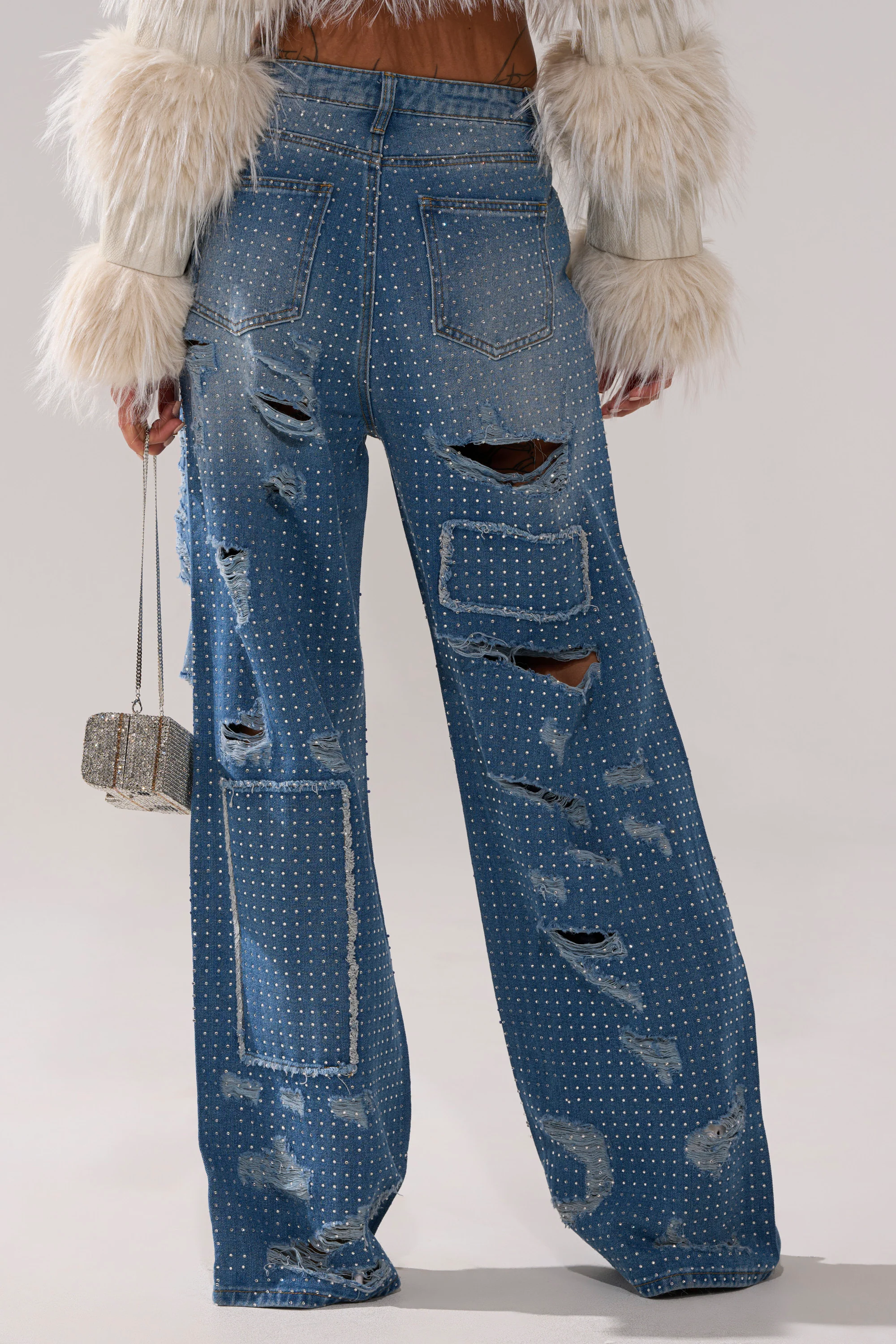 LAY IT LOW RHINESTONE RELAXED DENIM - Image 6