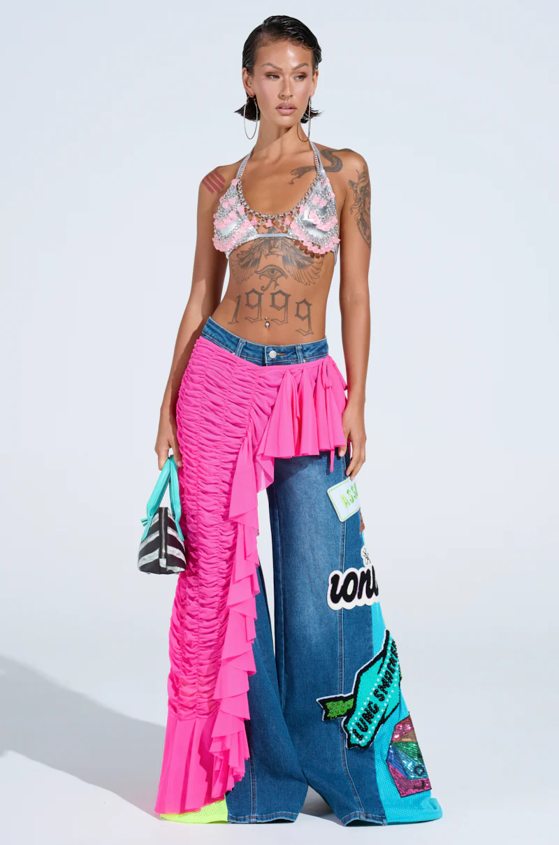 LAYERED UP MESH RUFFLE BELT SKIRT - Image 3