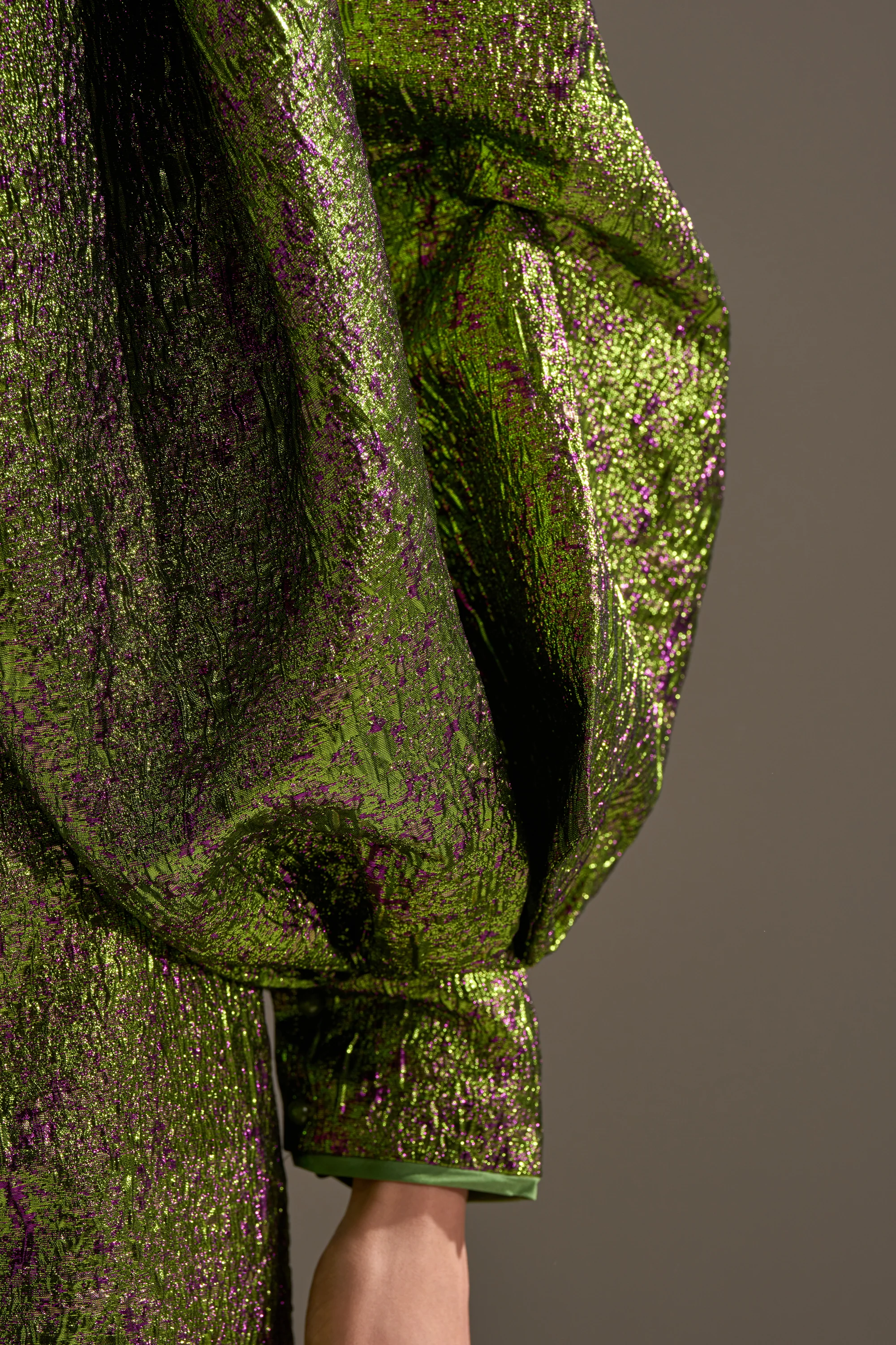 LAYLA BROCADE PUFF SLEEVE MOCK NECK TOP - Image 8