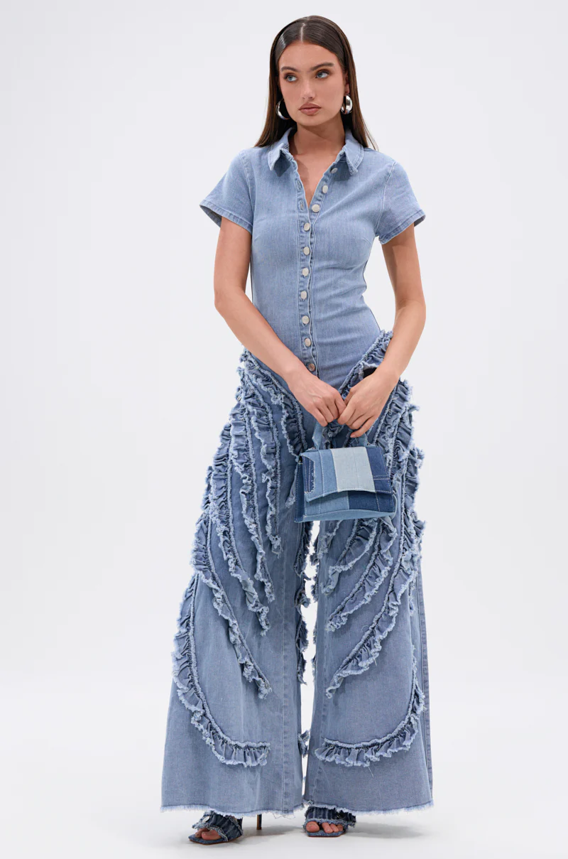 LEAVE IT RUFFLED JUMPSUIT IN DENIM - Image 3