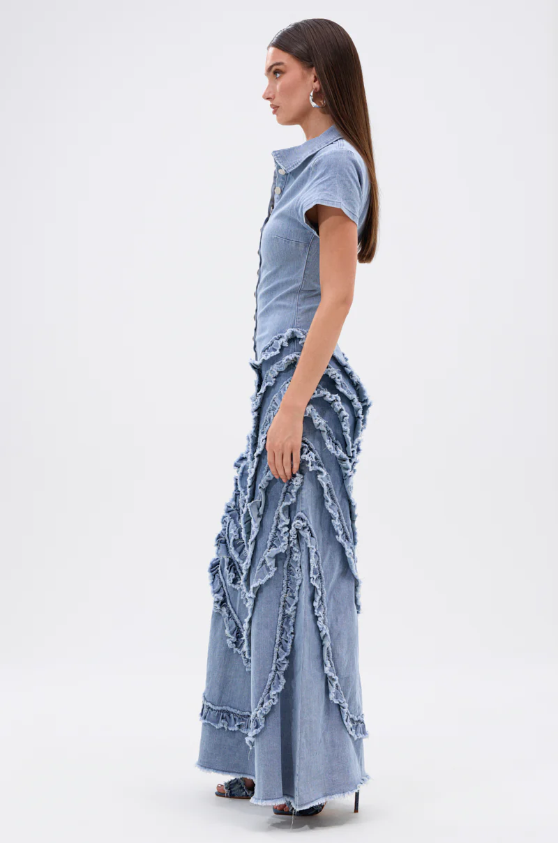 LEAVE IT RUFFLED JUMPSUIT IN DENIM - Image 4