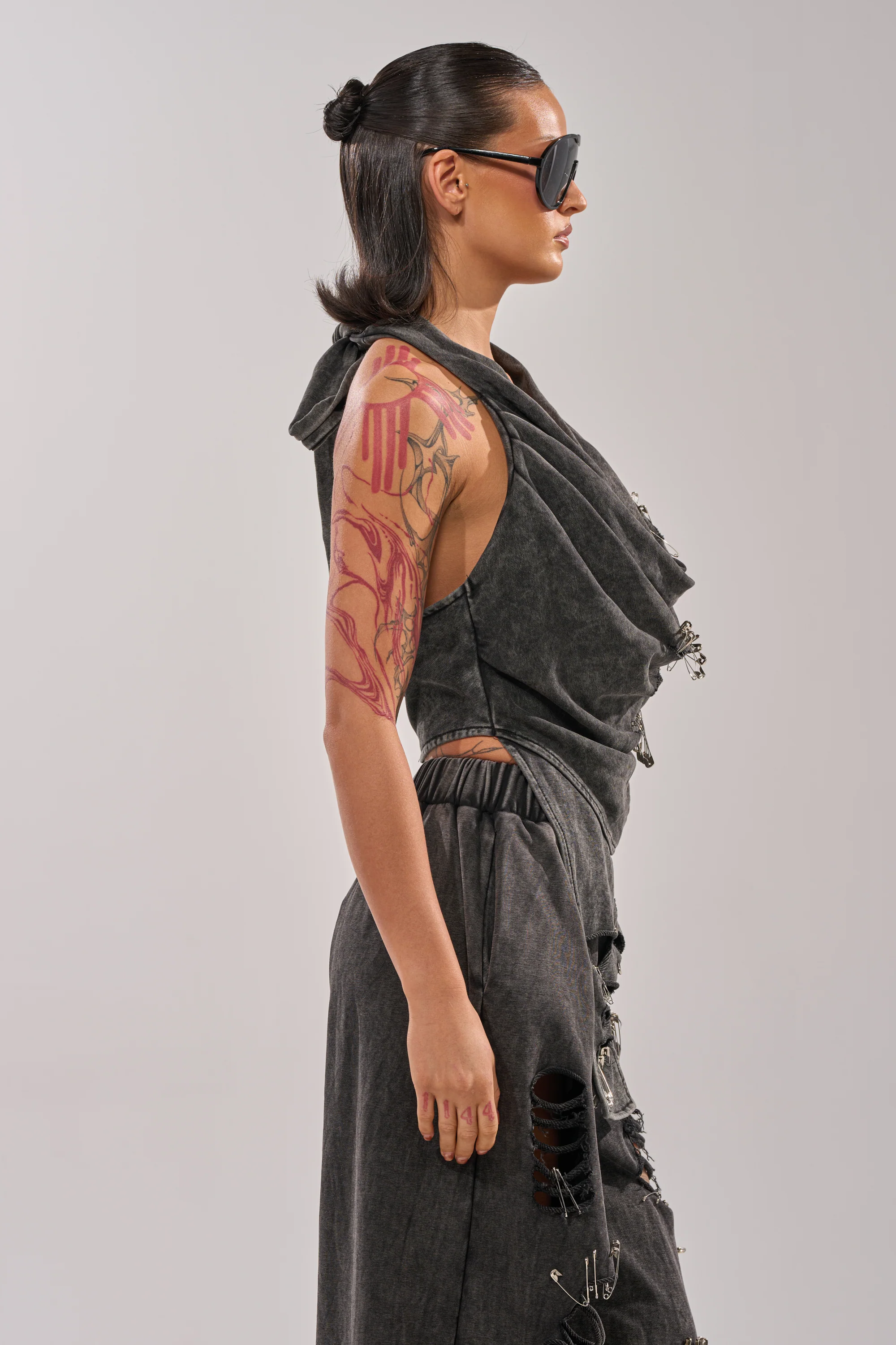 LEILA DISTRESSED COWL NECK TOP - Image 3