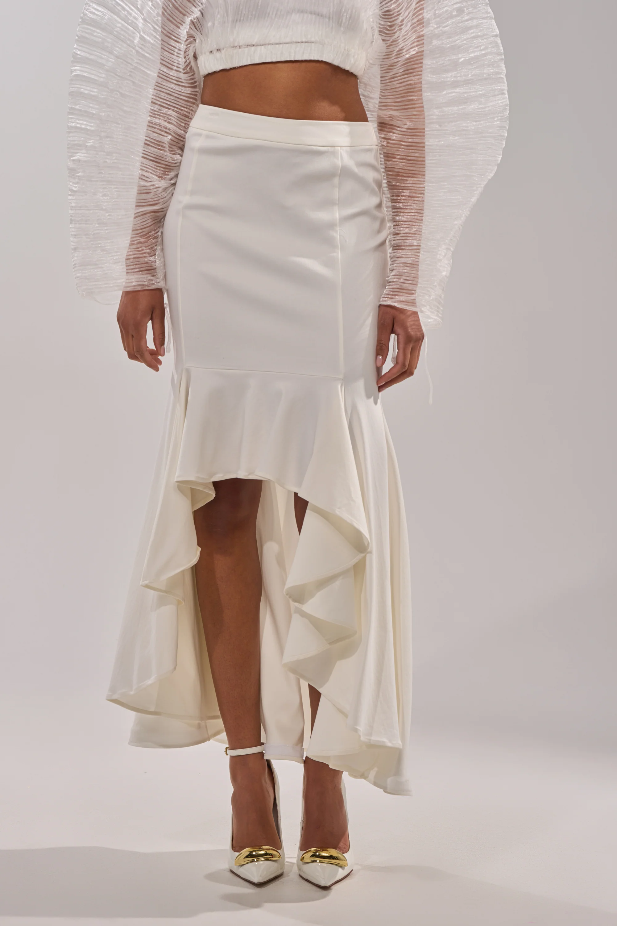 LEMON SATIN MAXI SKIRT - Image 3