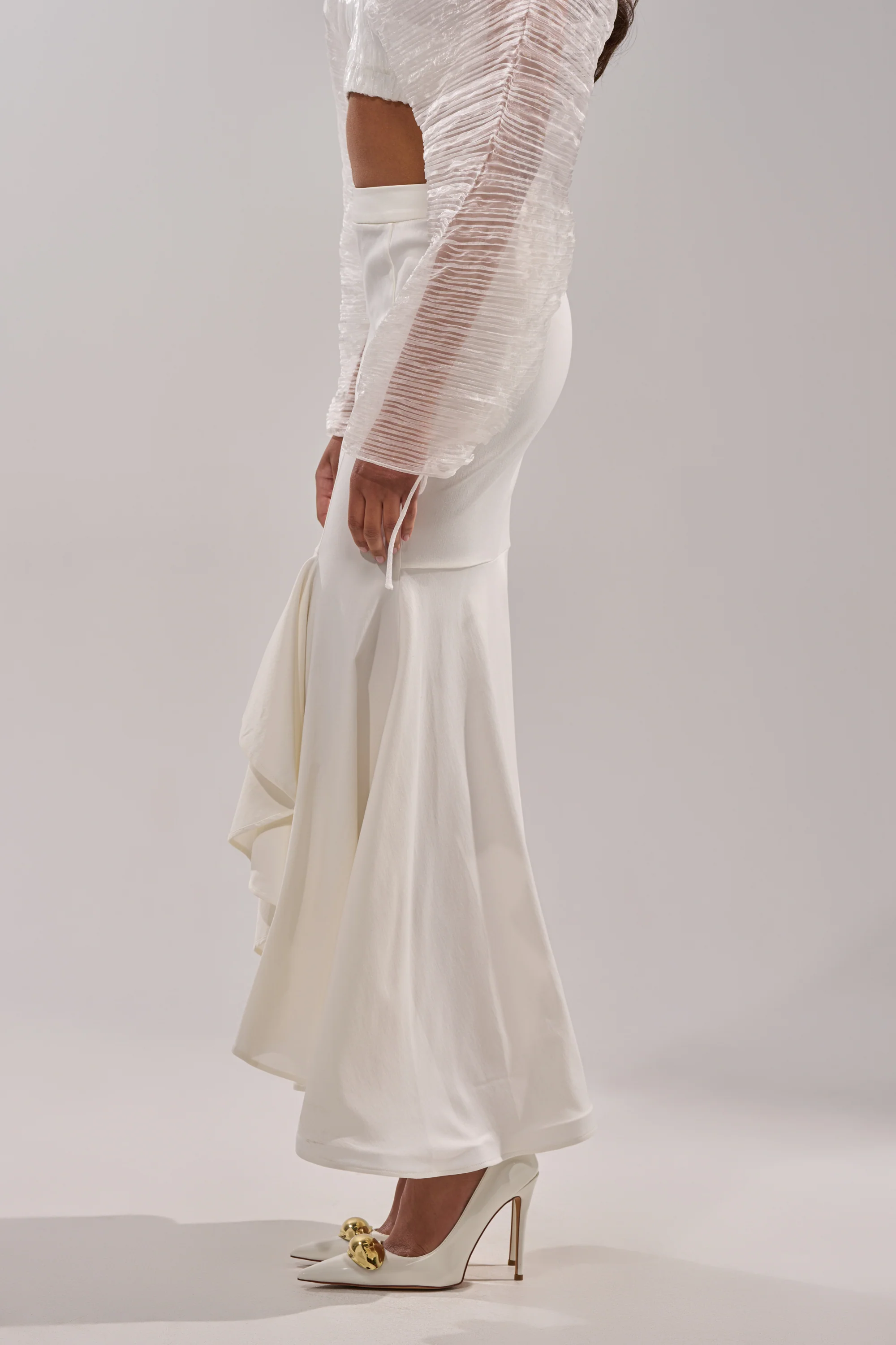 LEMON SATIN MAXI SKIRT - Image 4