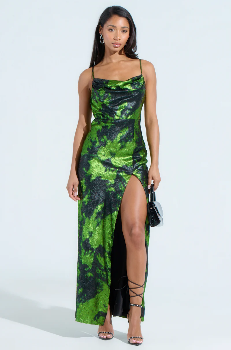 LENNON PRINTED METALLIC MAXI DRESS - Image 3