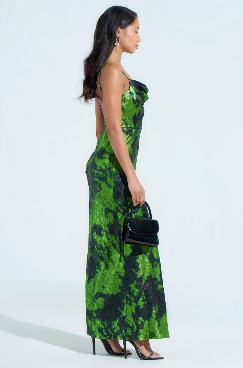 LENNON PRINTED METALLIC MAXI DRESS - Image 4