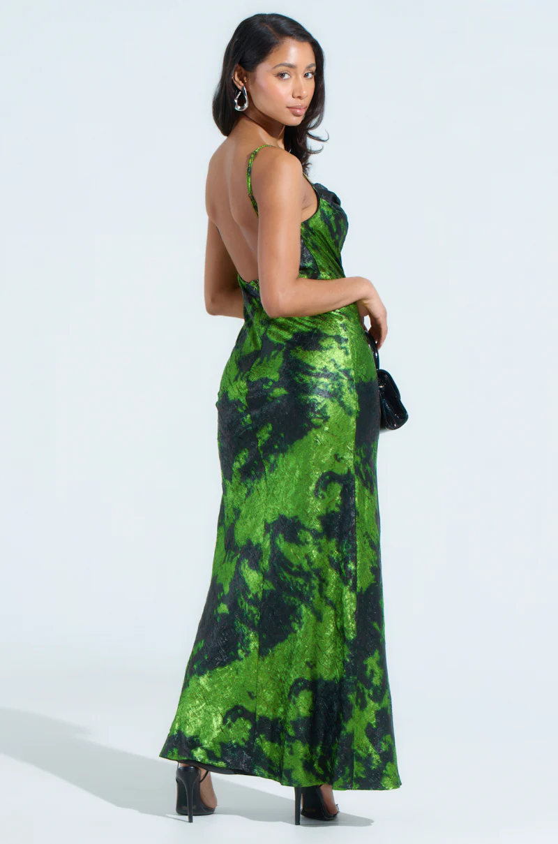 LENNON PRINTED METALLIC MAXI DRESS - Image 6