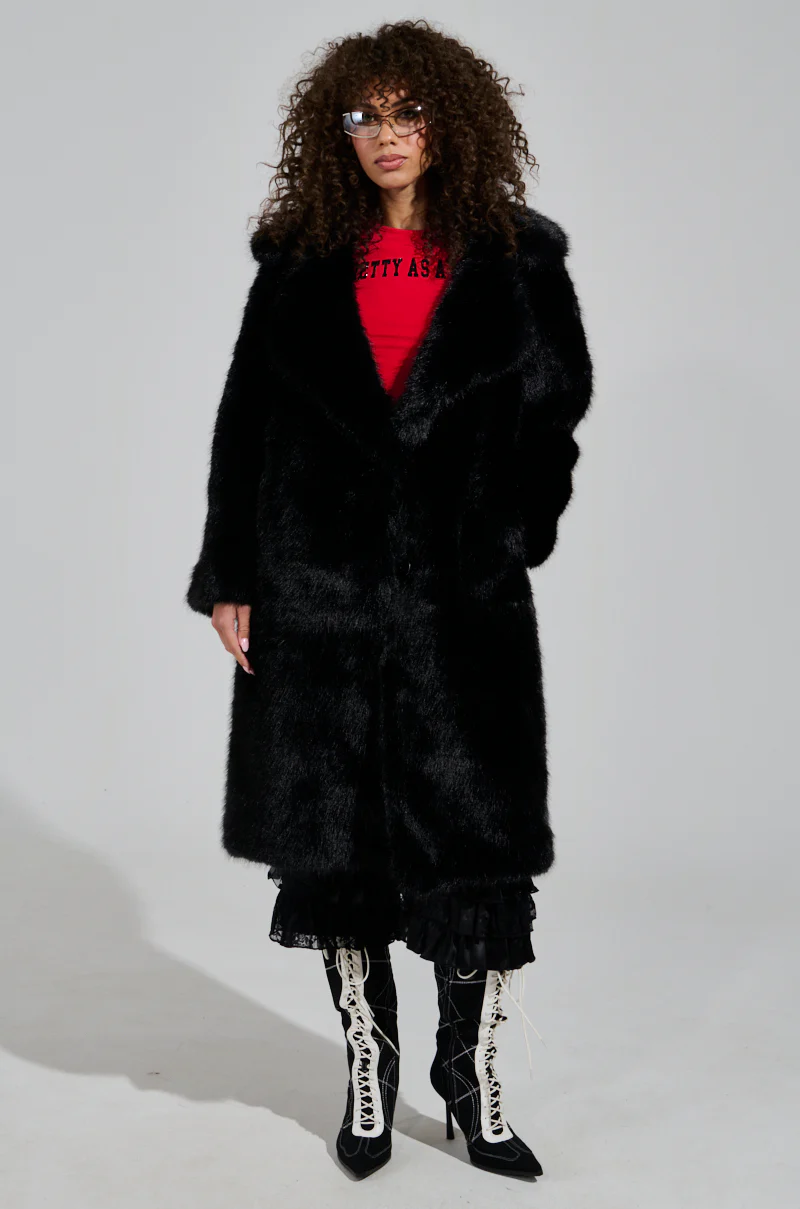 LENOX FAUX FUR TRENCH IN BLACK - Image 6