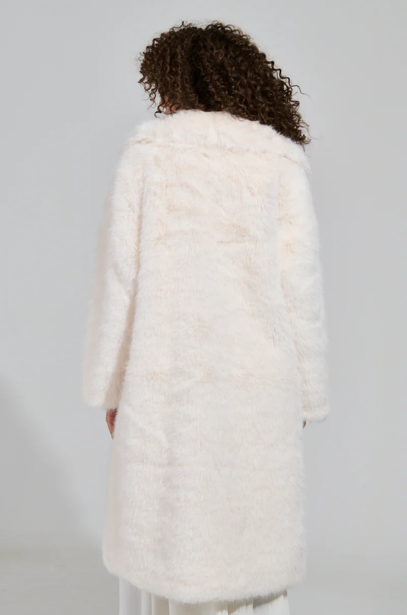 LENOX FAUX FUR TRENCH IN IVORY - Image 6