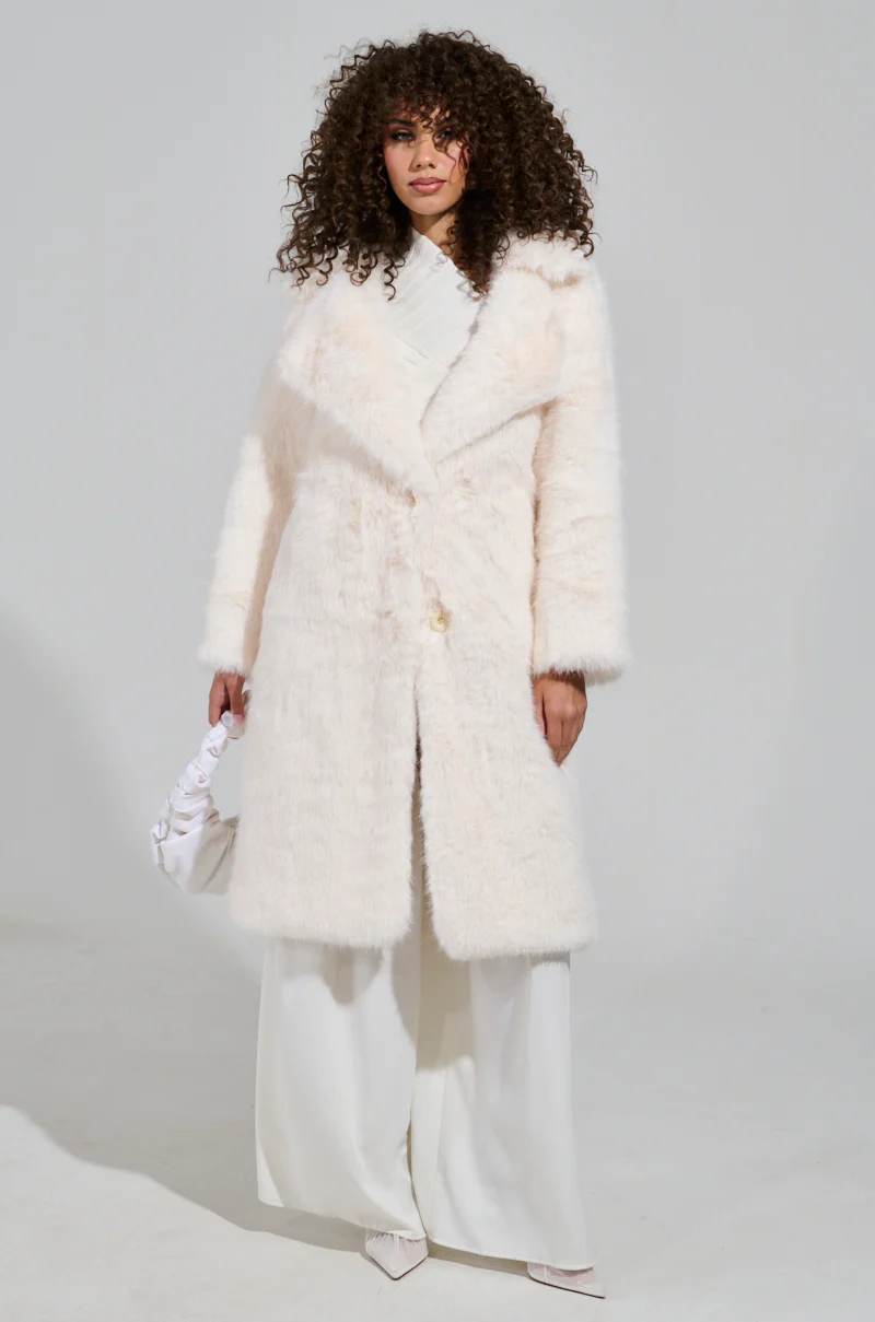 LENOX FAUX FUR TRENCH IN IVORY - Image 7