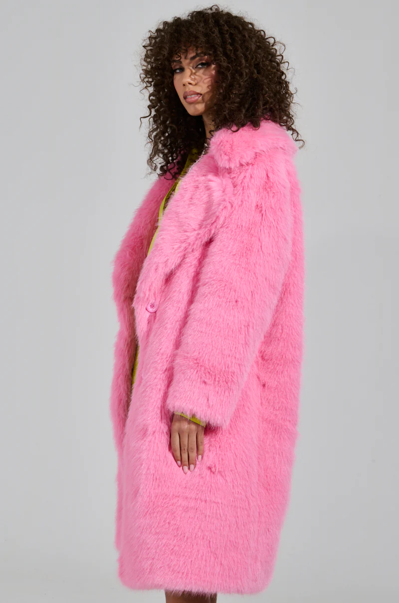 LENOX FAUX FUR TRENCH IN PINK - Image 3
