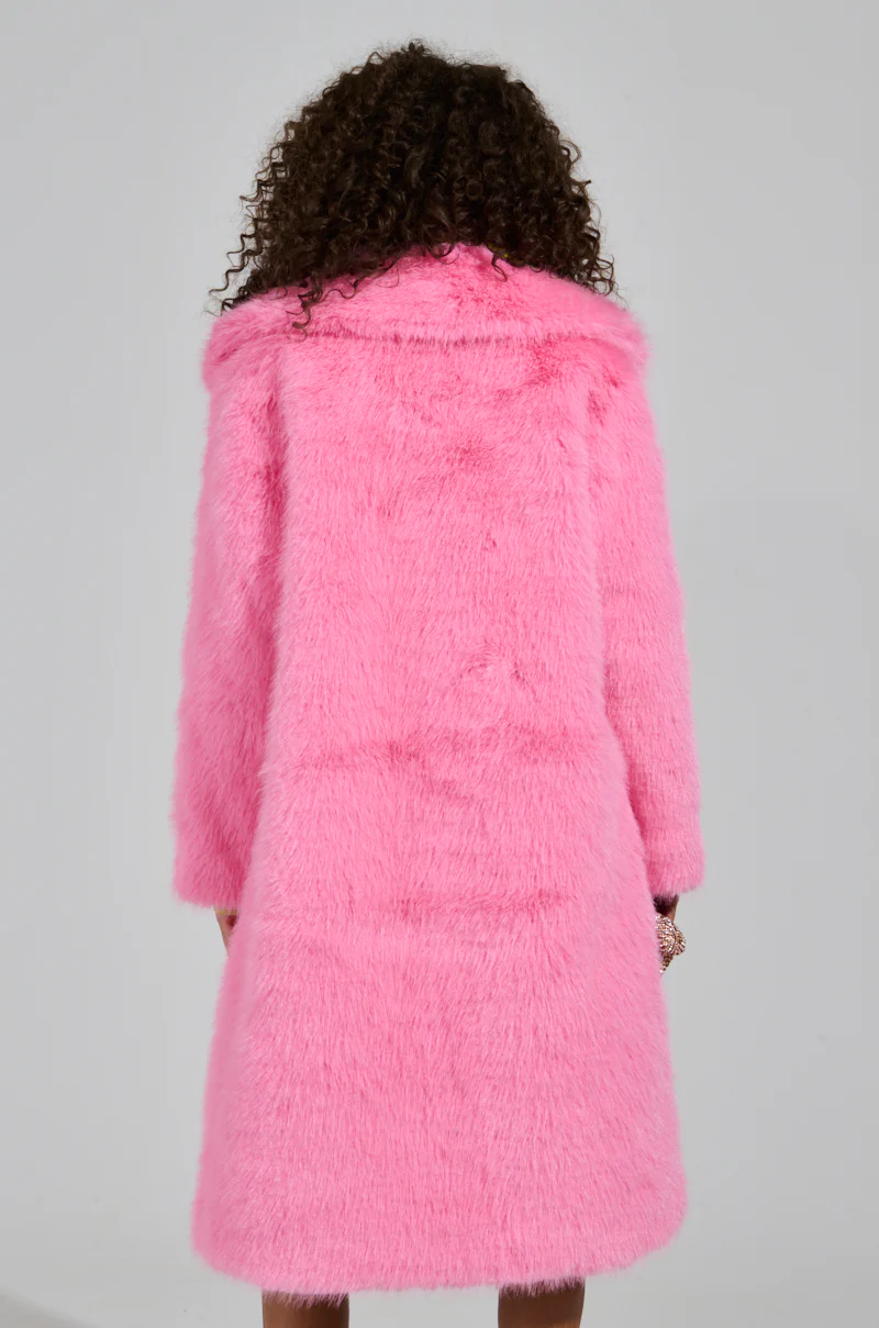 LENOX FAUX FUR TRENCH IN PINK - Image 4