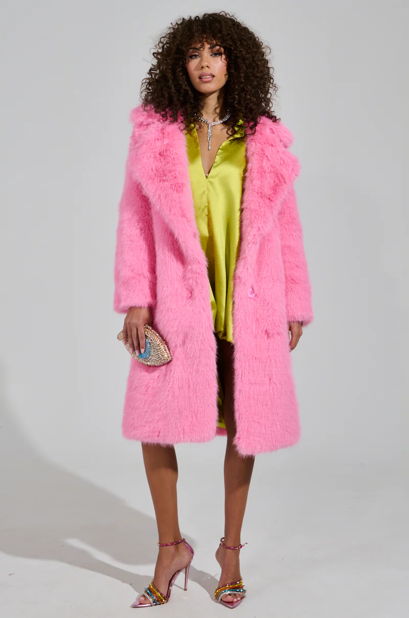 LENOX FAUX FUR TRENCH IN PINK - Image 5