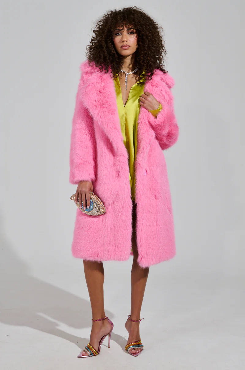 LENOX FAUX FUR TRENCH IN PINK - Image 6