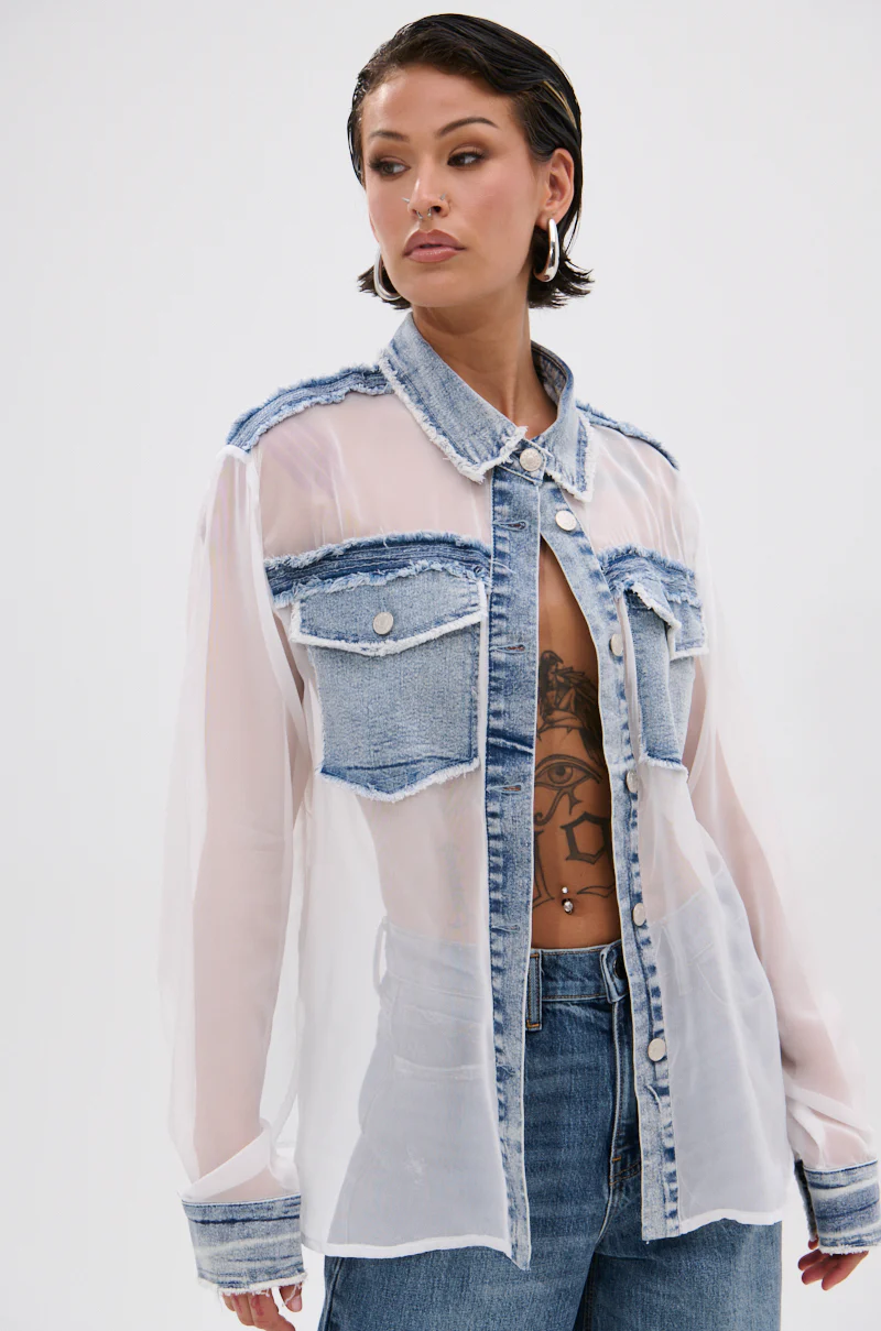 LET IT GO CHIFFON BUTTON DOWN - Image 3
