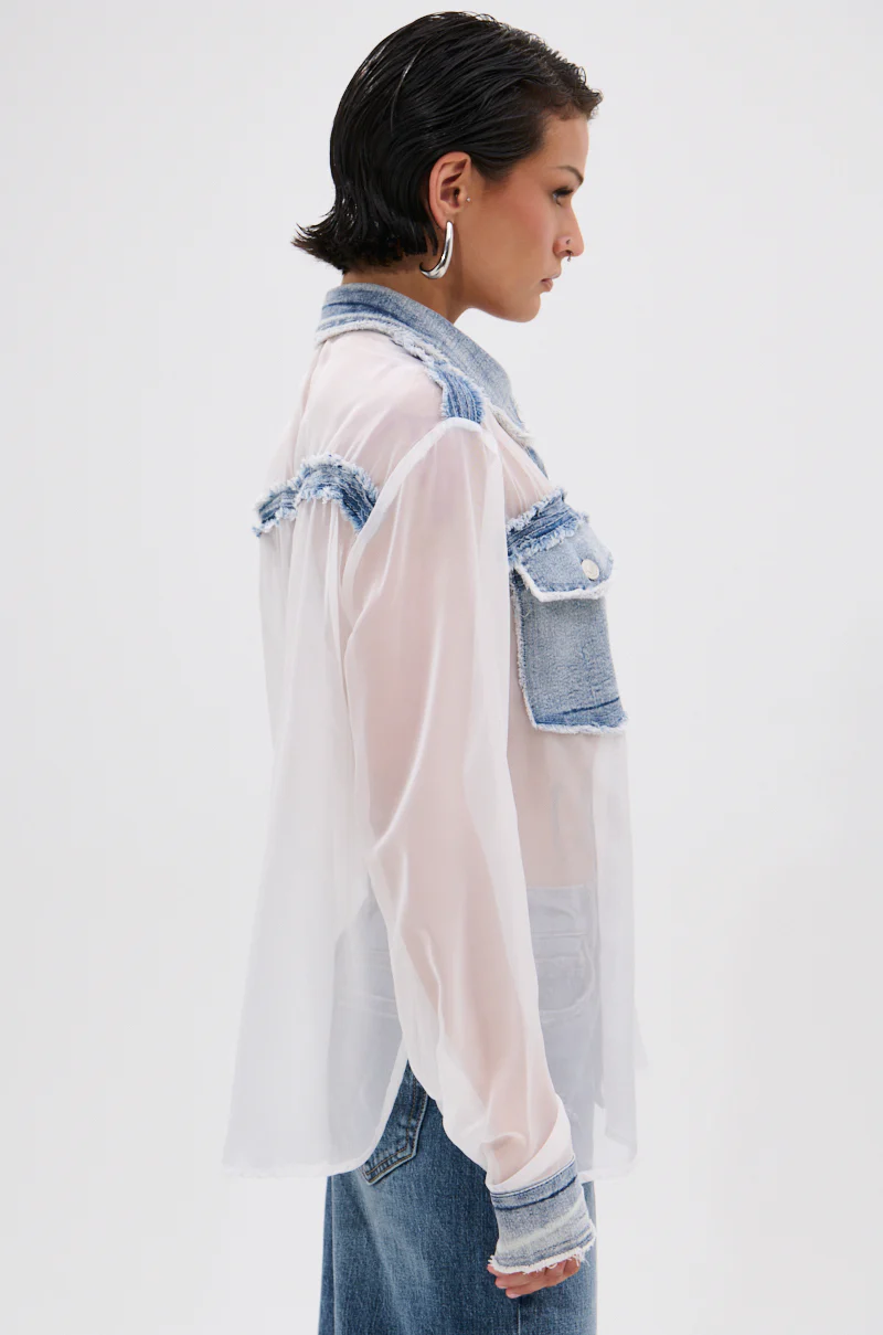 LET IT GO CHIFFON BUTTON DOWN - Image 5