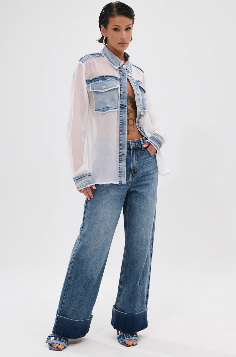 LET IT GO CHIFFON BUTTON DOWN - Image 7