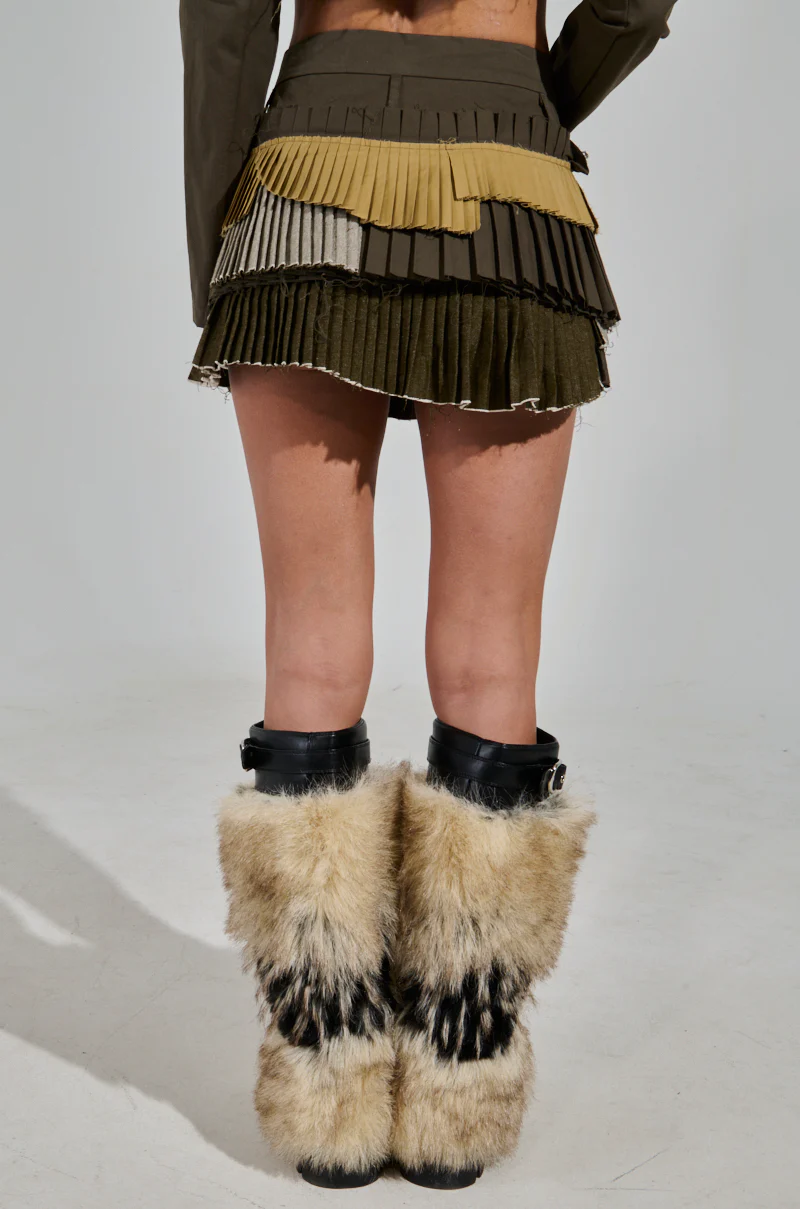 LET ME DOWN SLOWLY MINI SKIRT IN OLIVE - Image 5