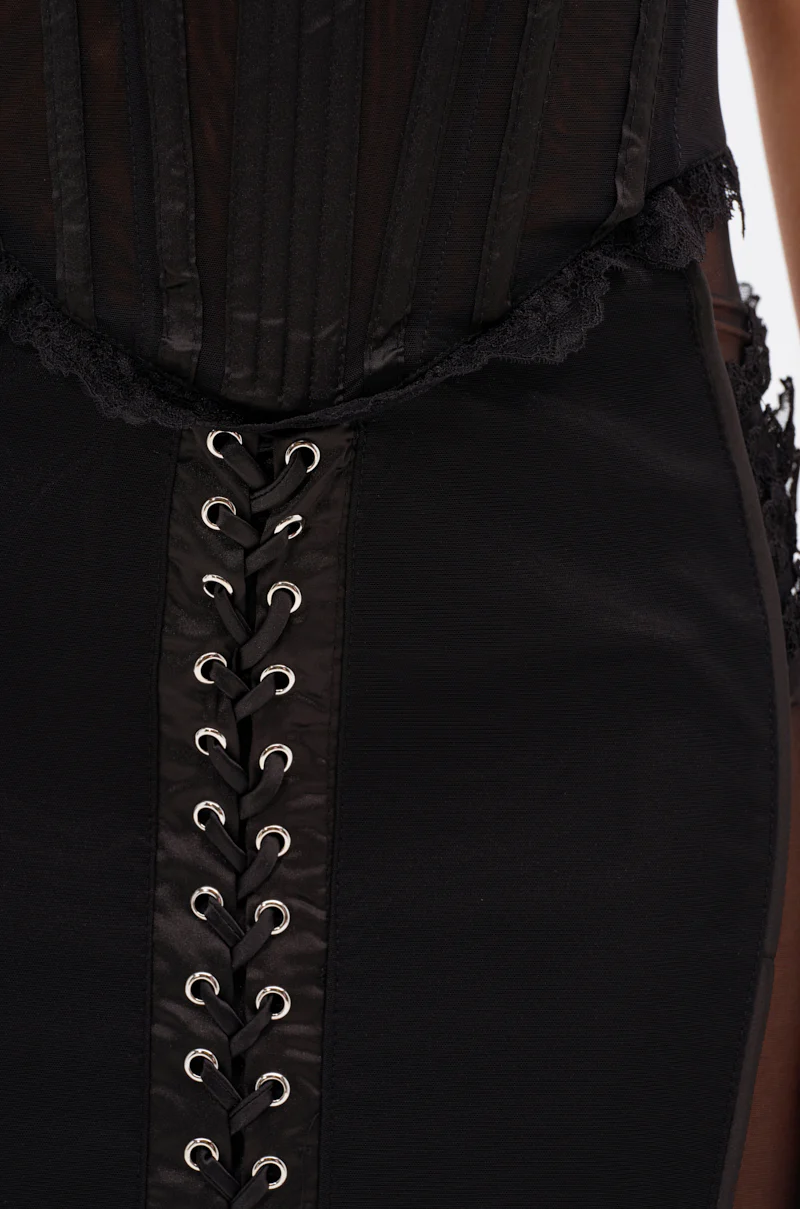 LET ME REMIND YOU LACE UP MESH MIDI DRESS - Image 7