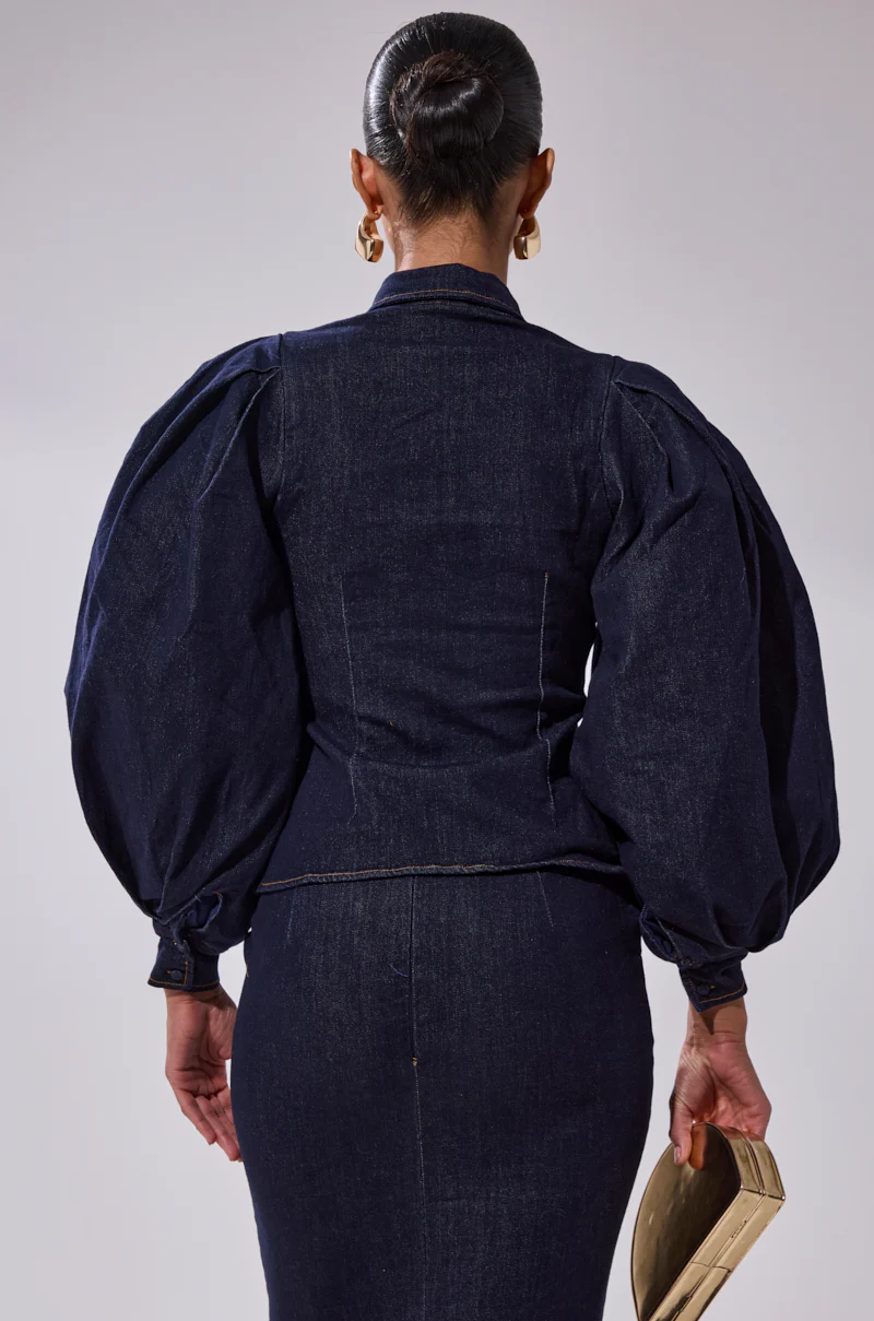 LET'S CHANGE IT UP DENIM BLOUSE - Image 4