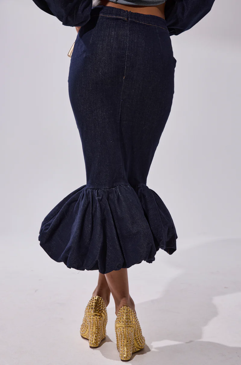 LET'S CHANGE IT UP DENIM MIDI SKIRT - Image 6