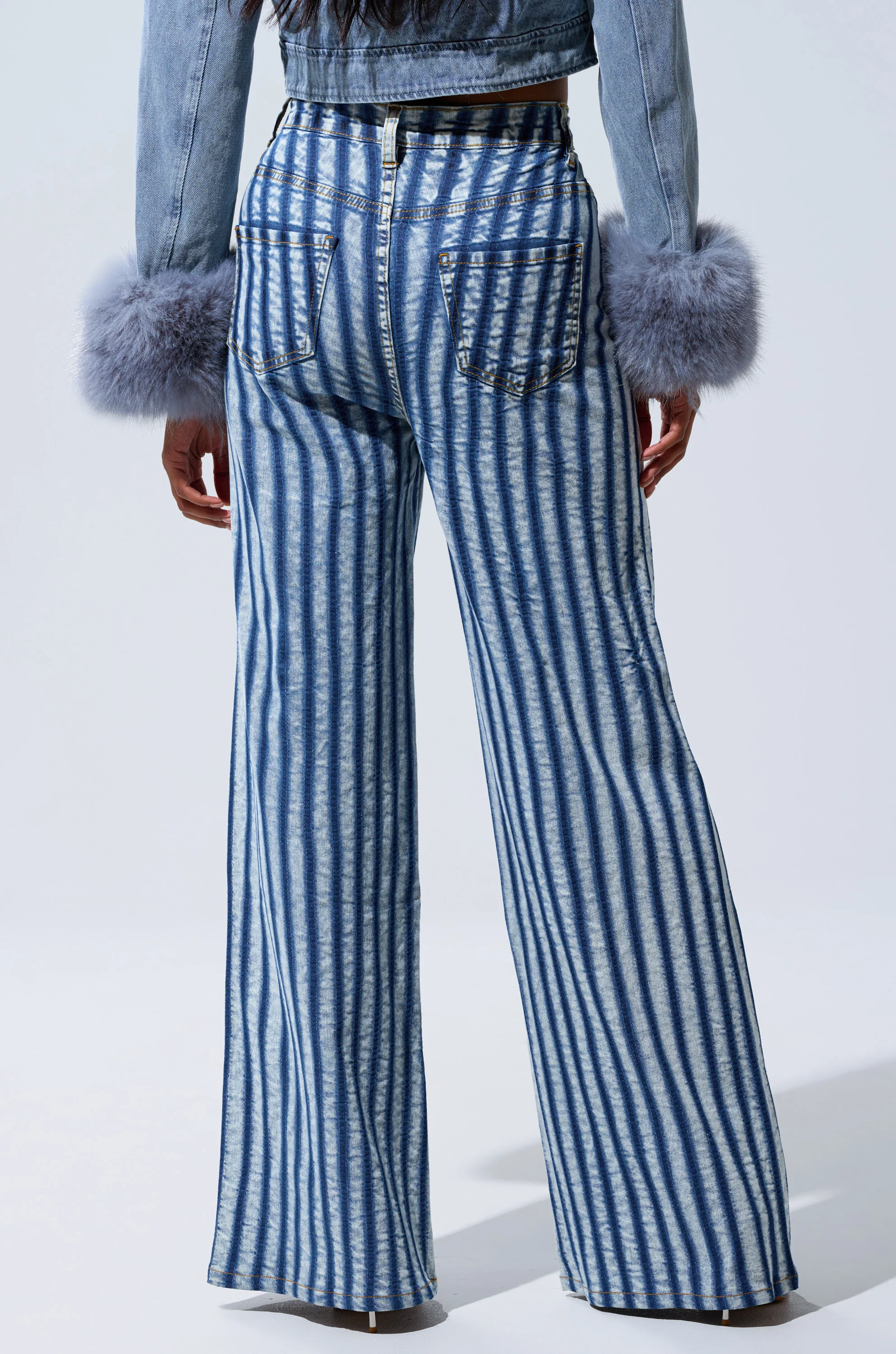 LETS GET CRAZY STRIPE WIDE LEG DENIM - Image 6