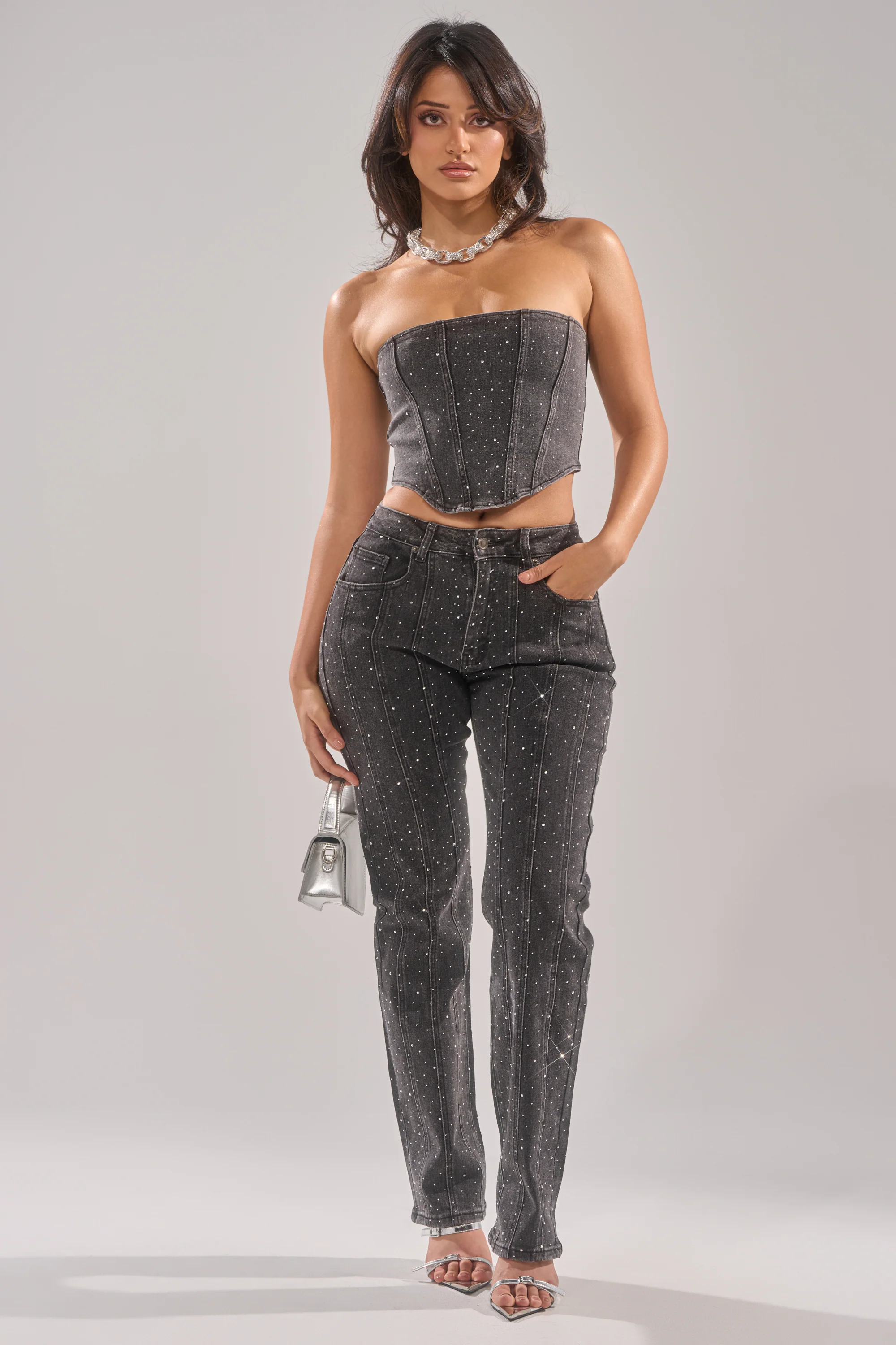 LETS GET IT DENIM CORSET TOP - Image 5