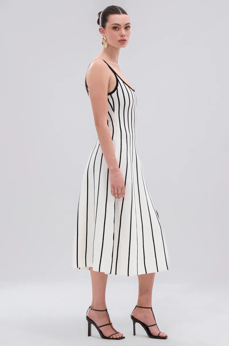 LETS GET IT GOING KNIT STRIPE MIDI DRESS - Image 4