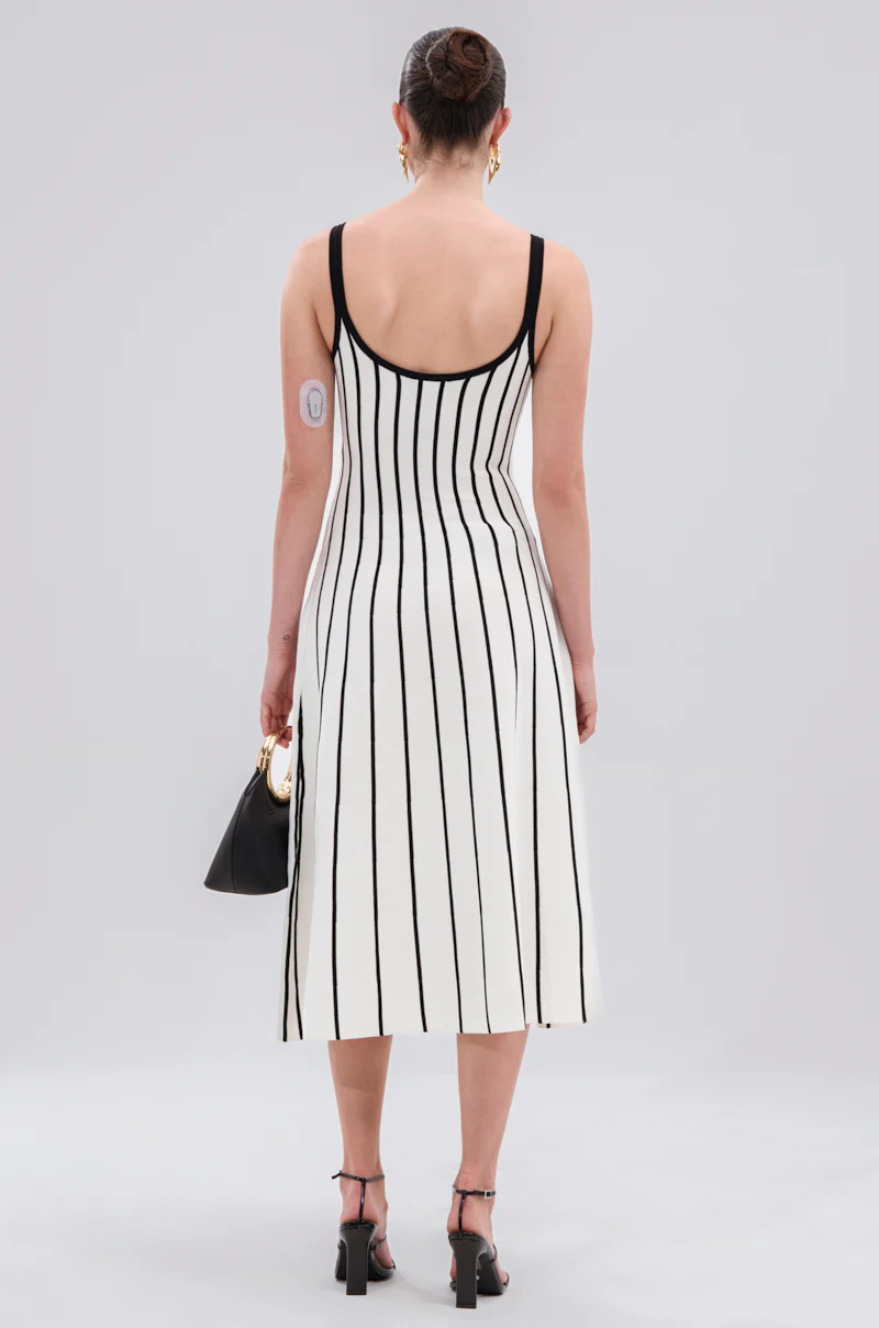 LETS GET IT GOING KNIT STRIPE MIDI DRESS - Image 5