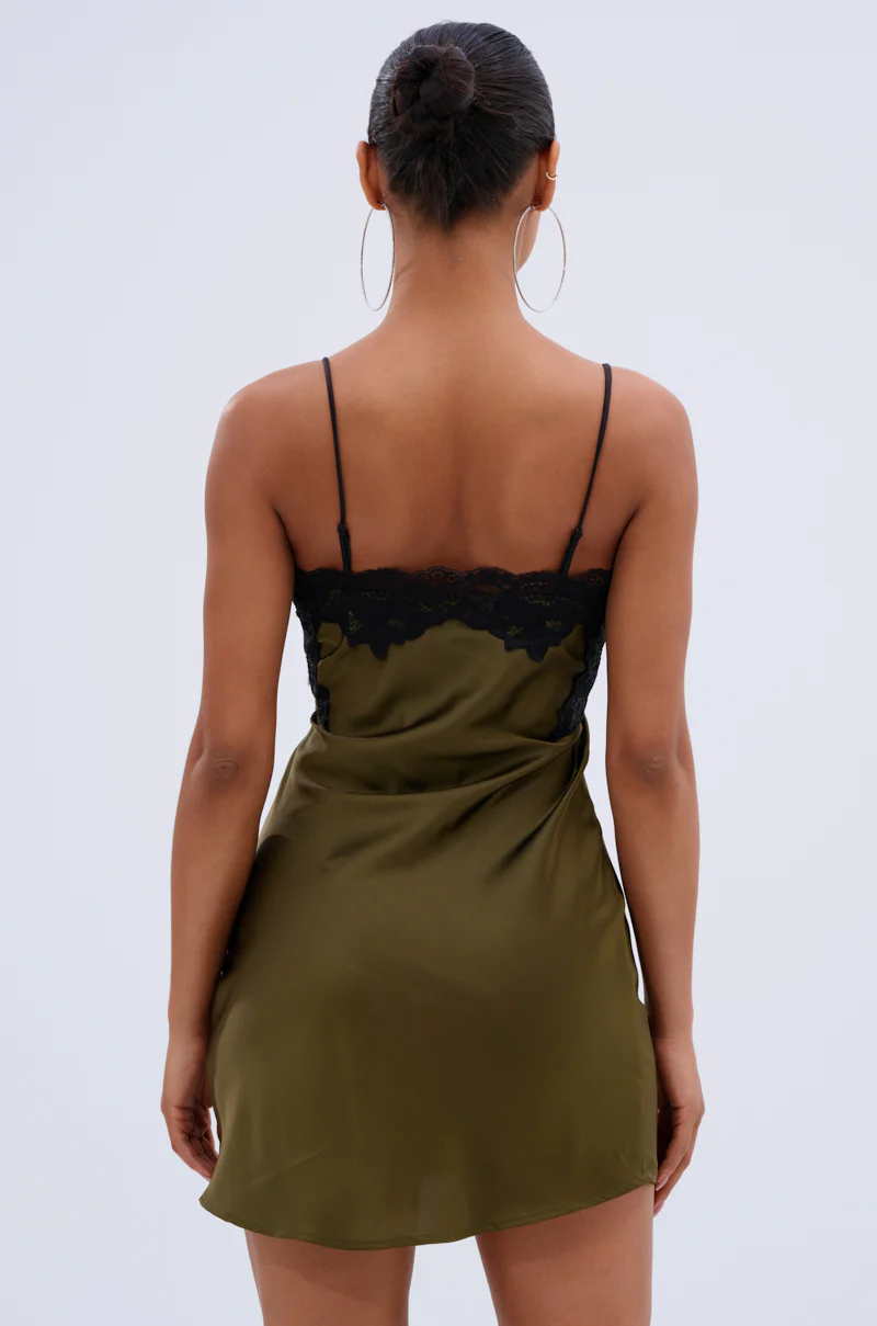 LET'S GET OUT OF HERE SATIN MINI DRESS - Image 4