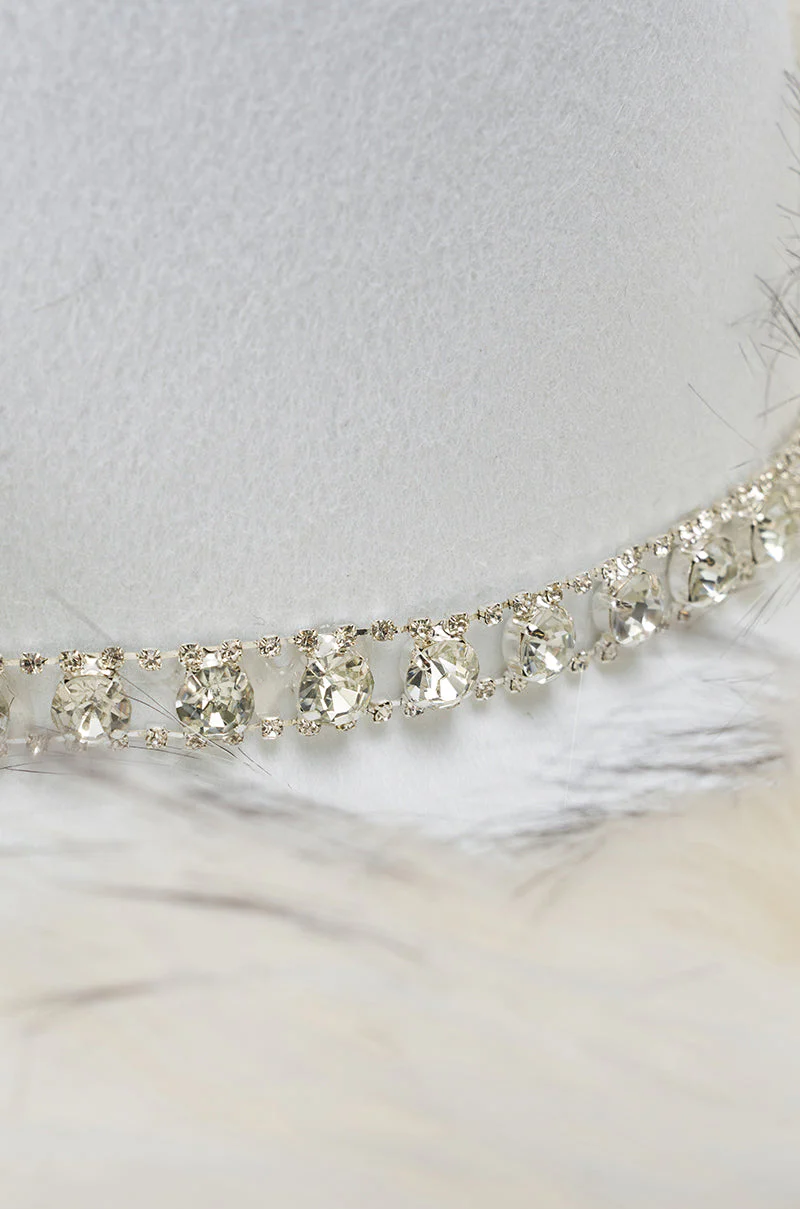 LETS RIDE FAUX FUR TRIM COWBOY HAT - Image 7