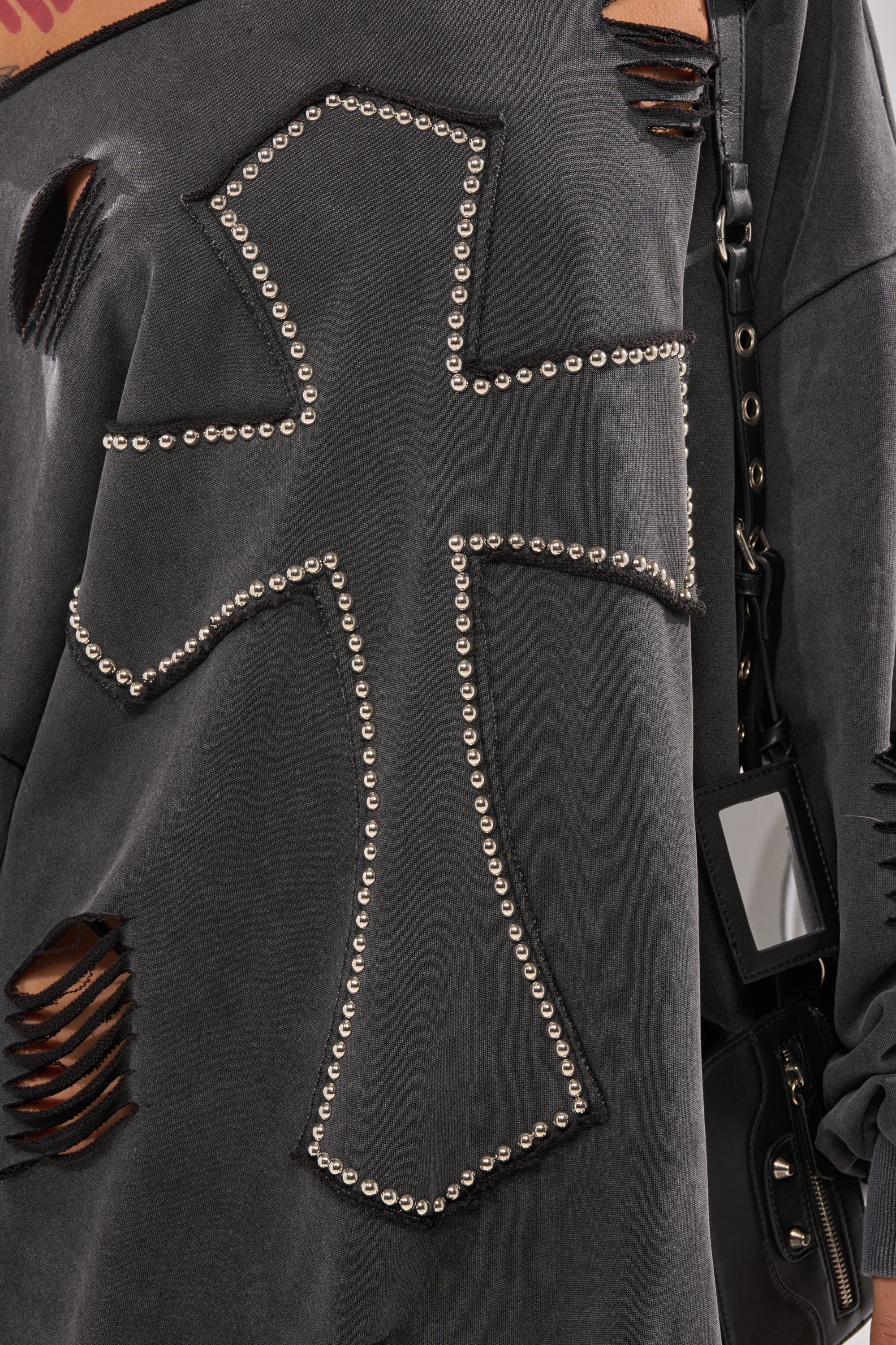 LEX STUDDED MINI SWEATSHIRT DRESS - Image 10