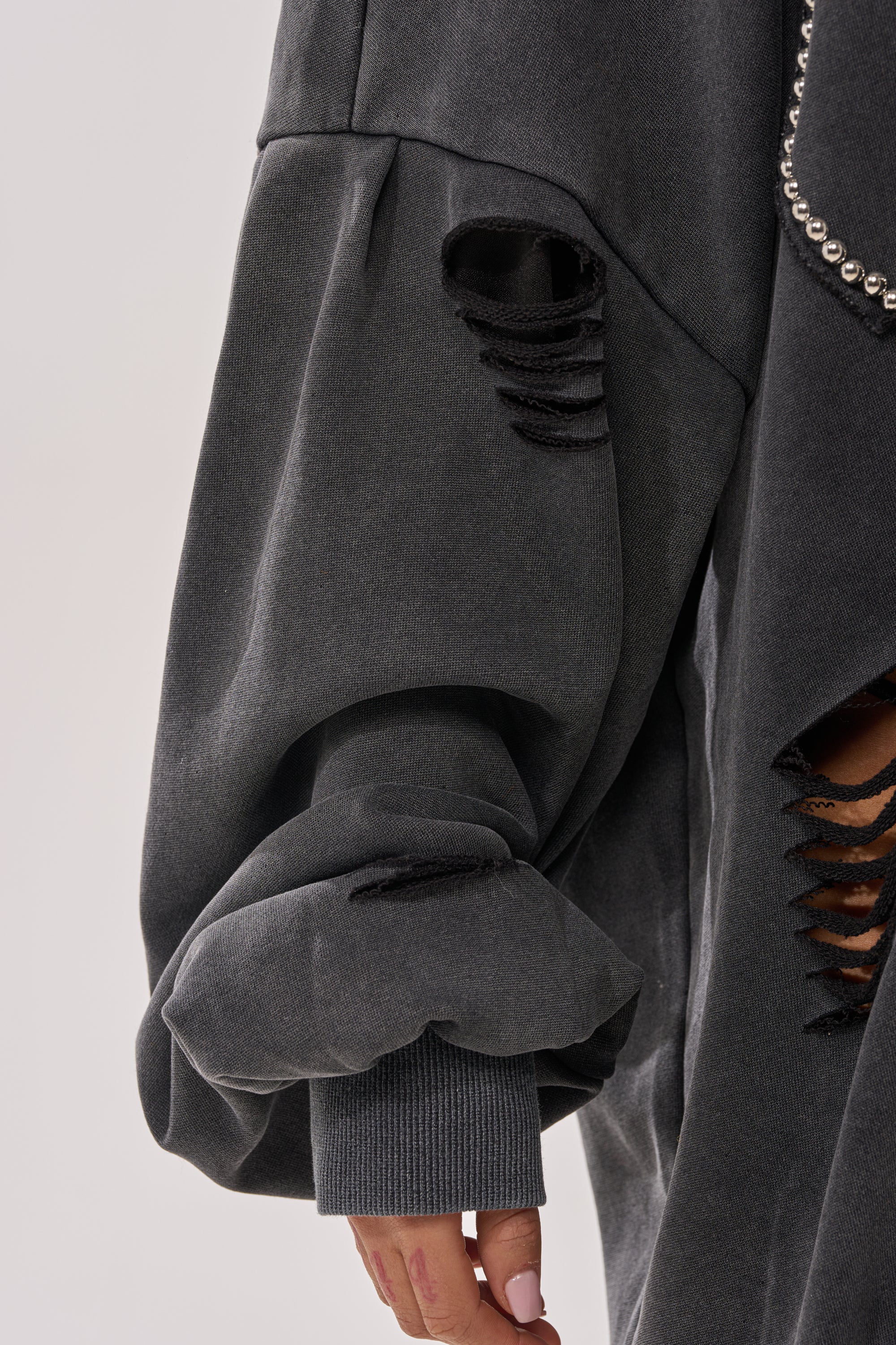 LEX STUDDED MINI SWEATSHIRT DRESS - Image 11