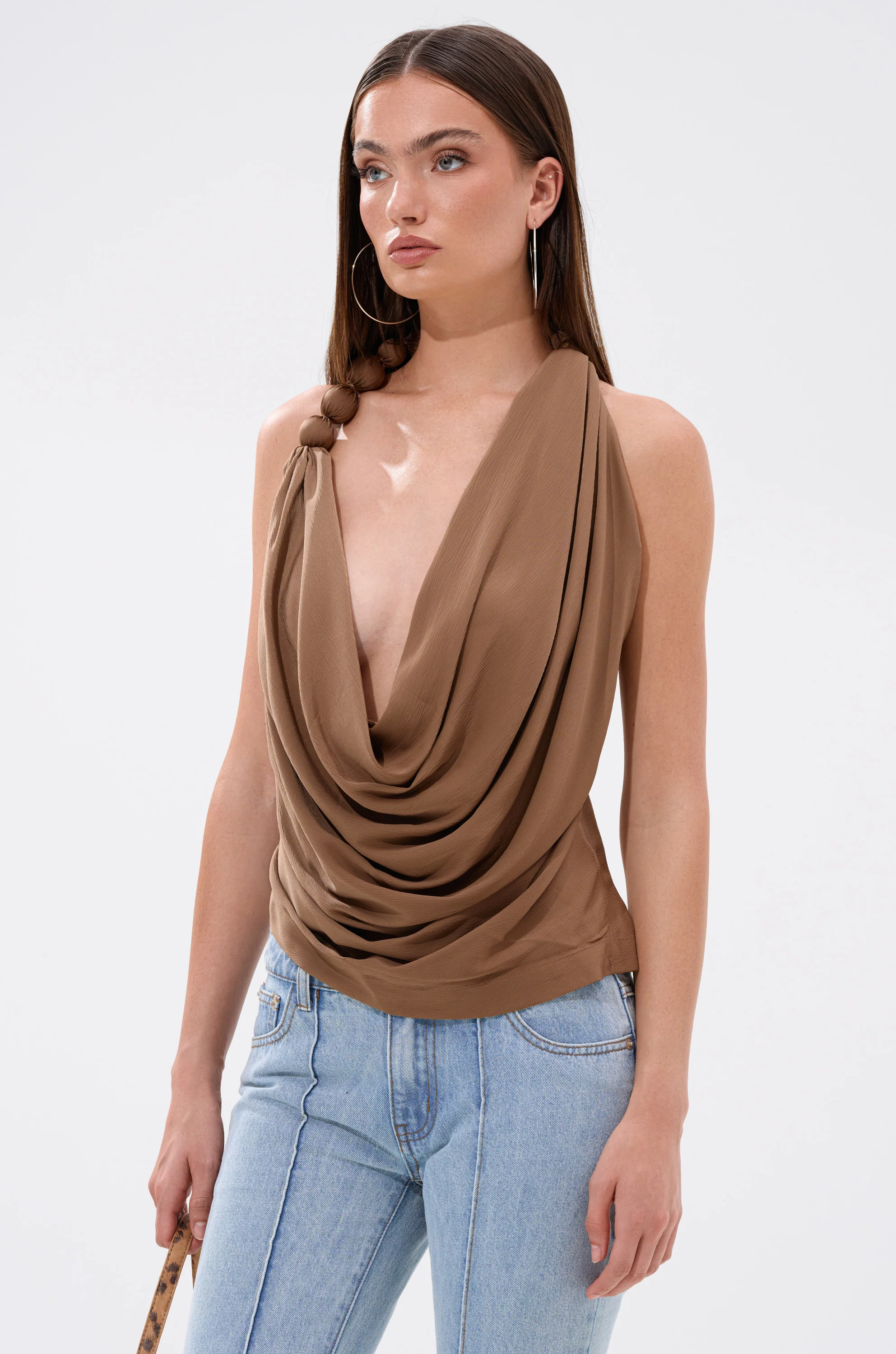 LEXI SATIN COWL NECK BLOUSE - Image 2
